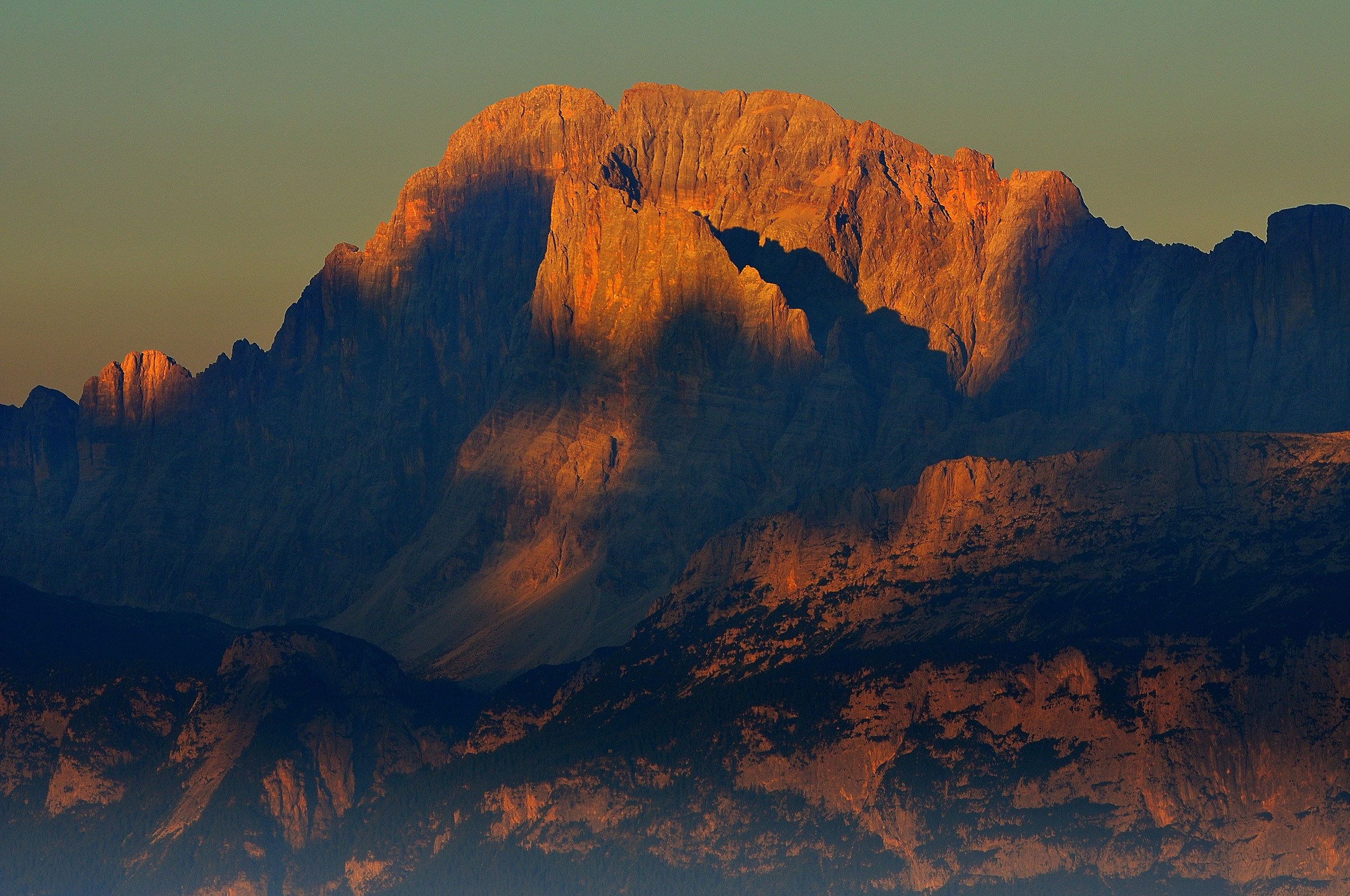 Sunset on the Civetta from the Passo Valles