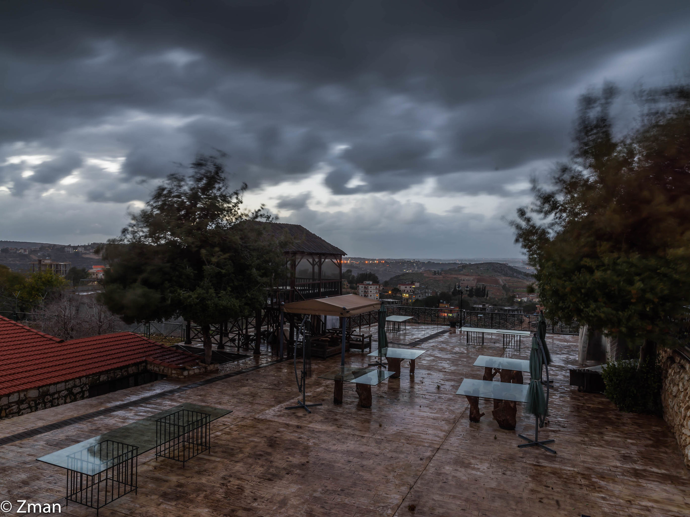 L'area di intrattenimento in inverno