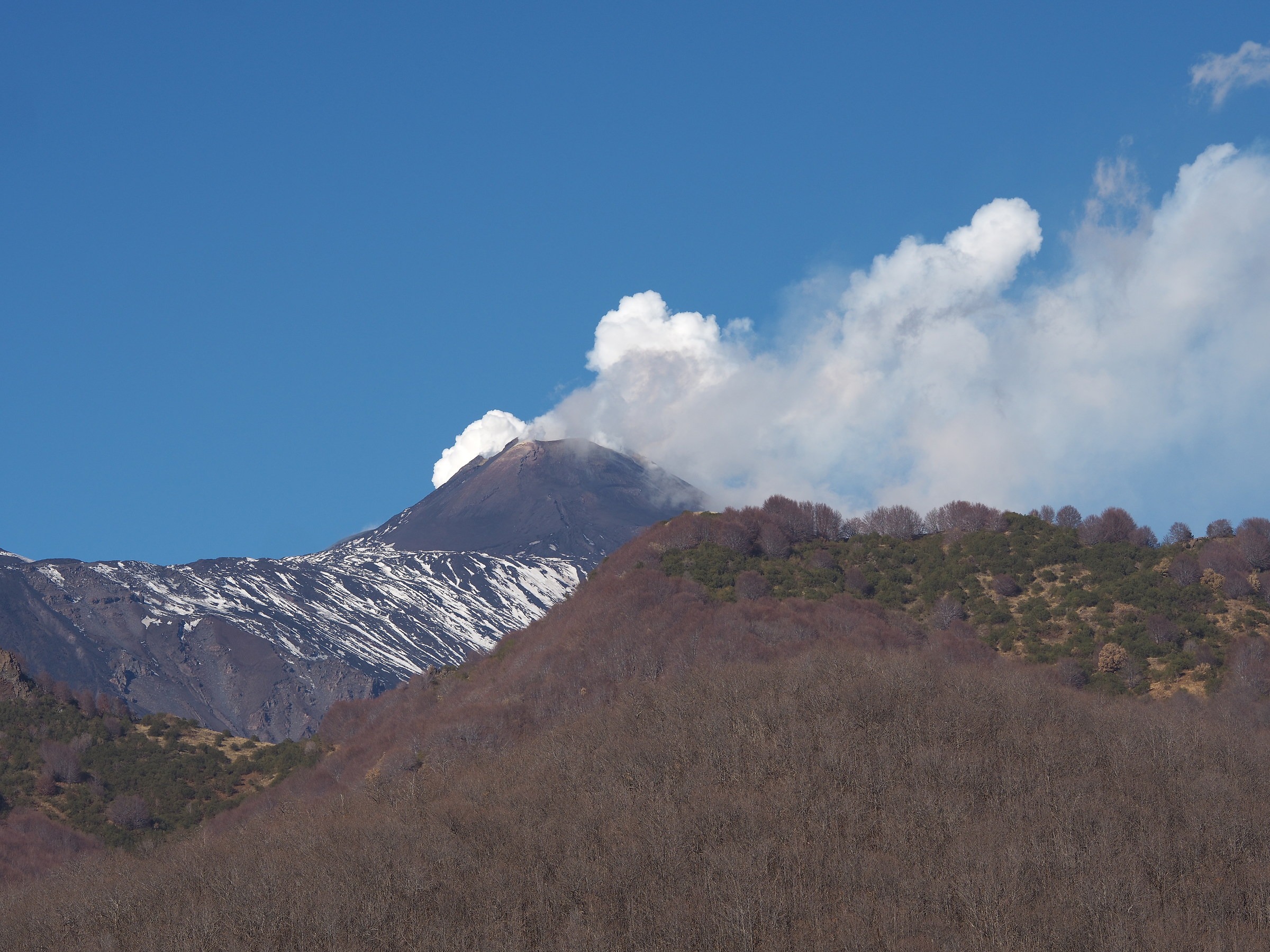 Near the top of the volcano