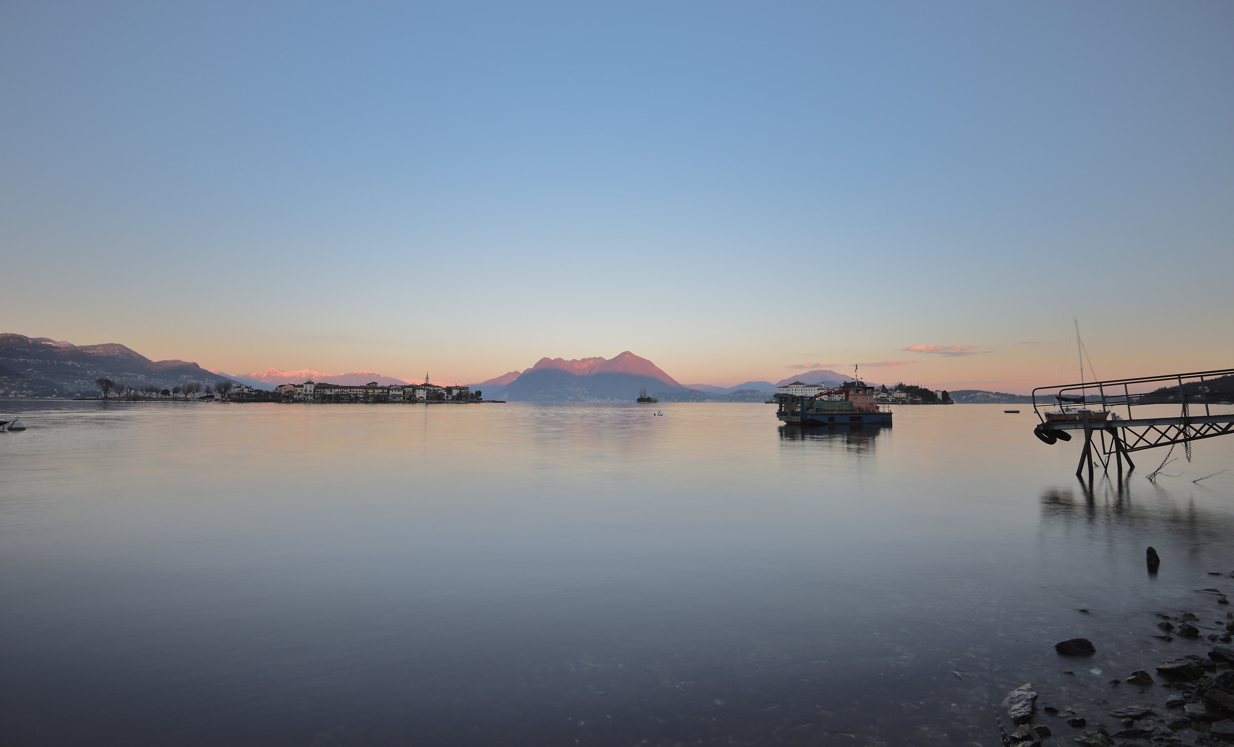 the Isola dei Pescatori - Lake Maggiore at sunset