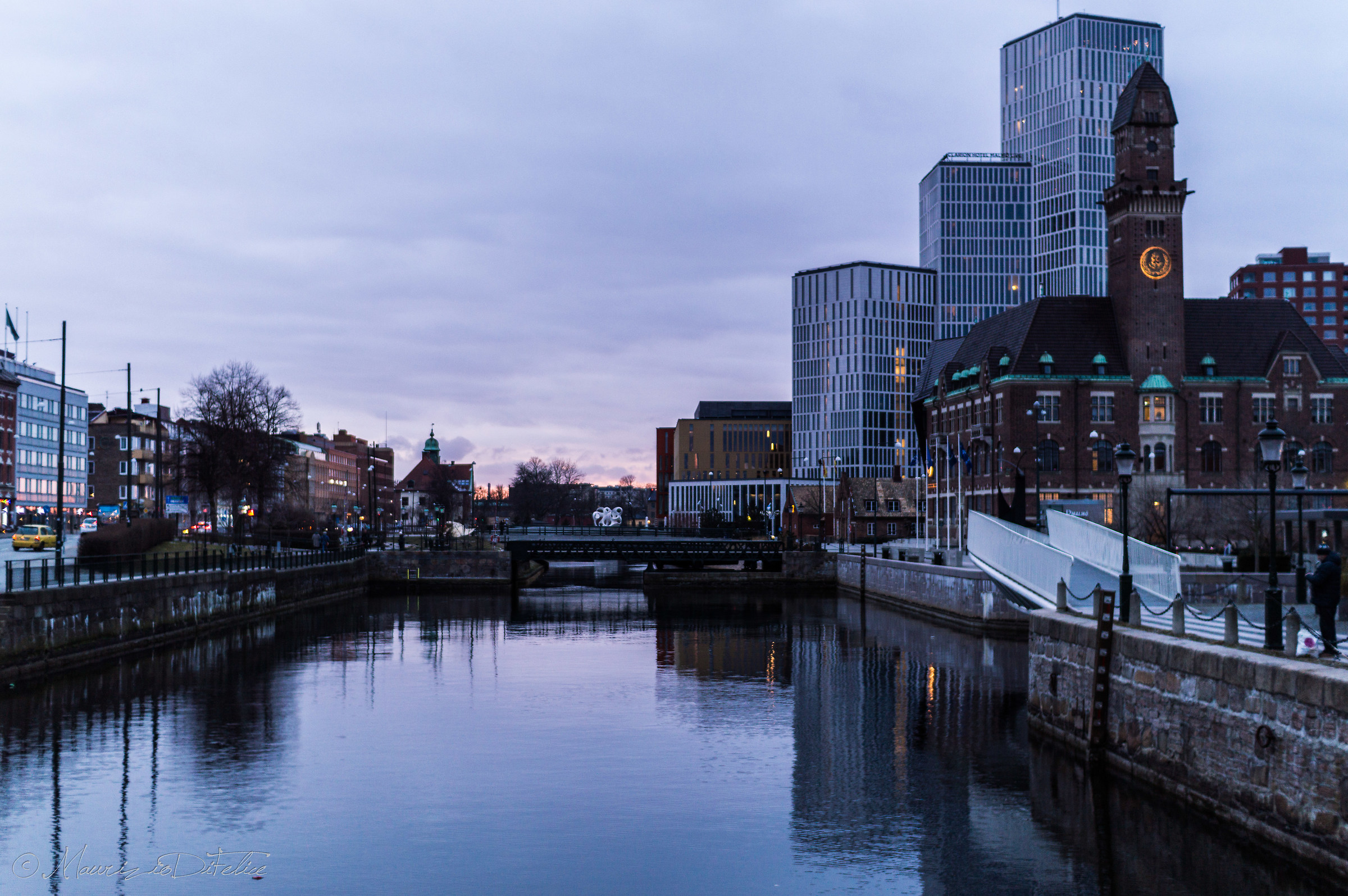 Ancient and modern are combined on the main canal.