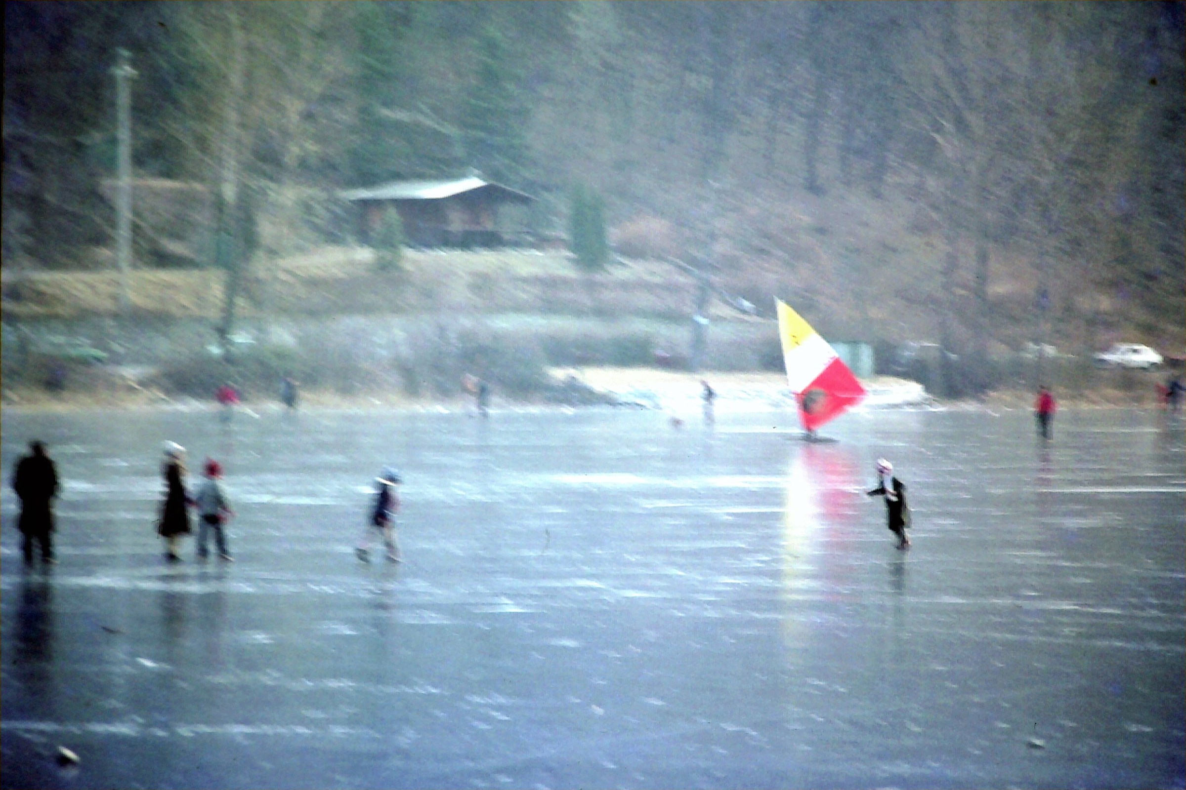 Skating on the lake