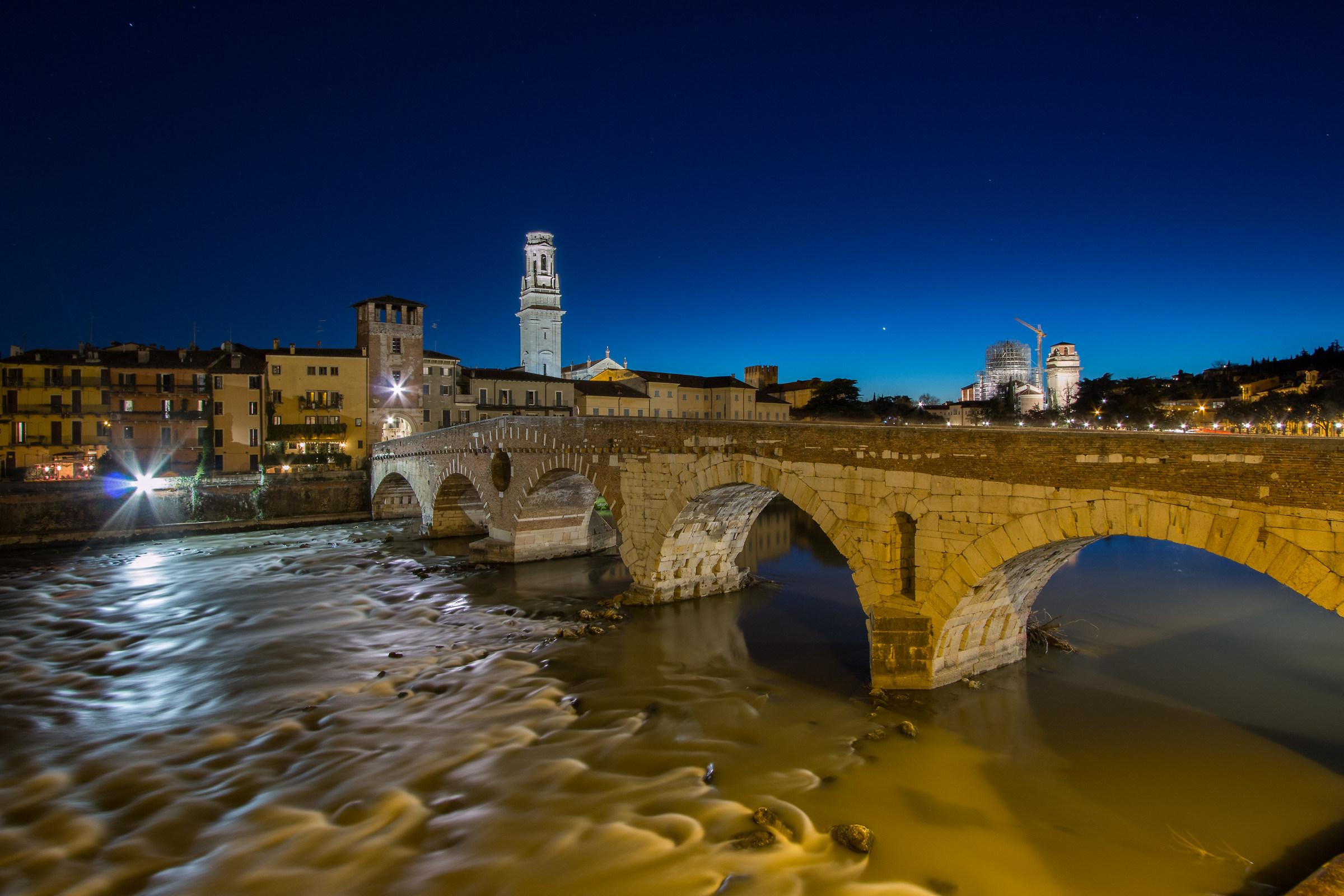 Stone bridge at sunset