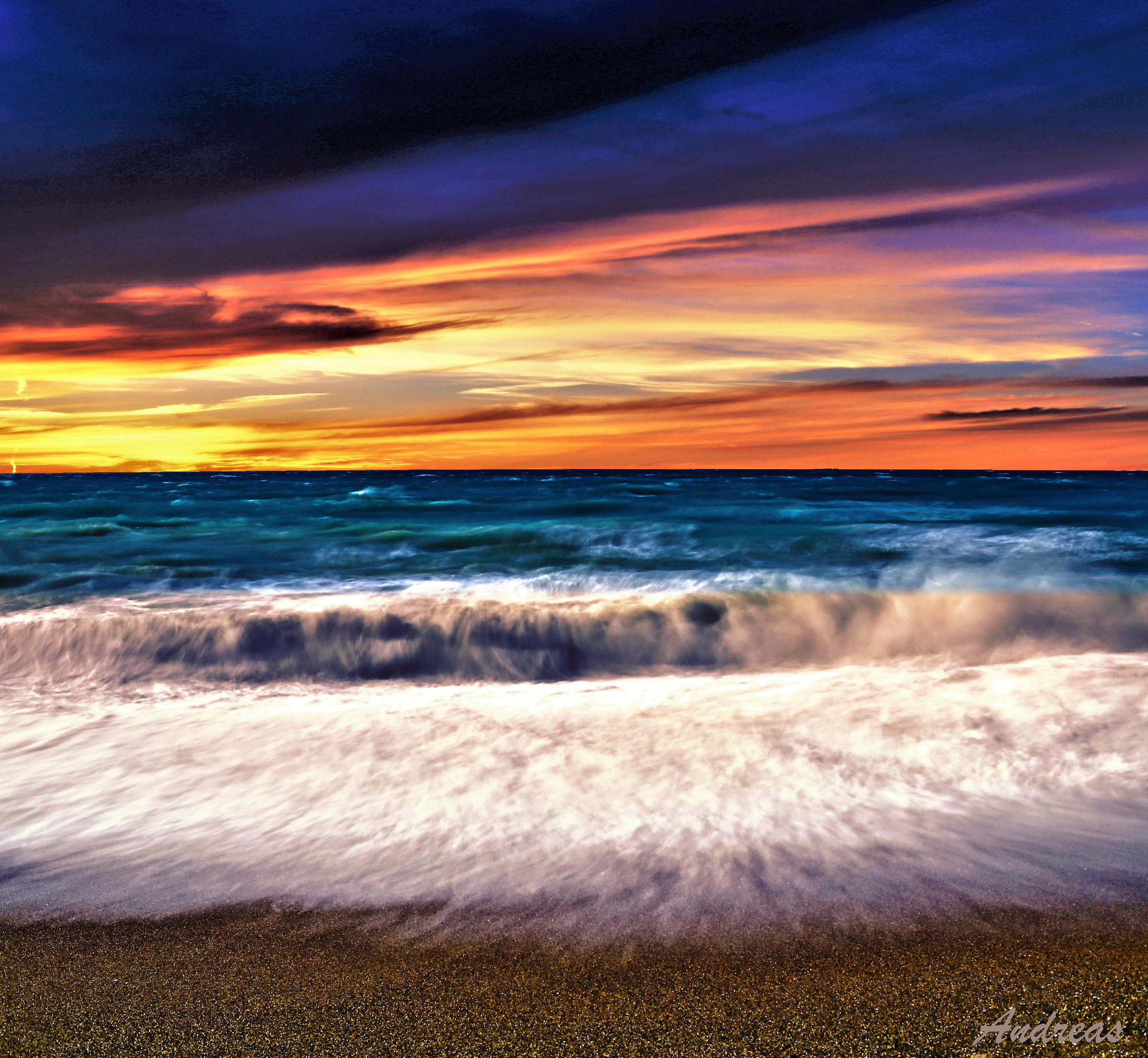 The stillness of the stormy sea