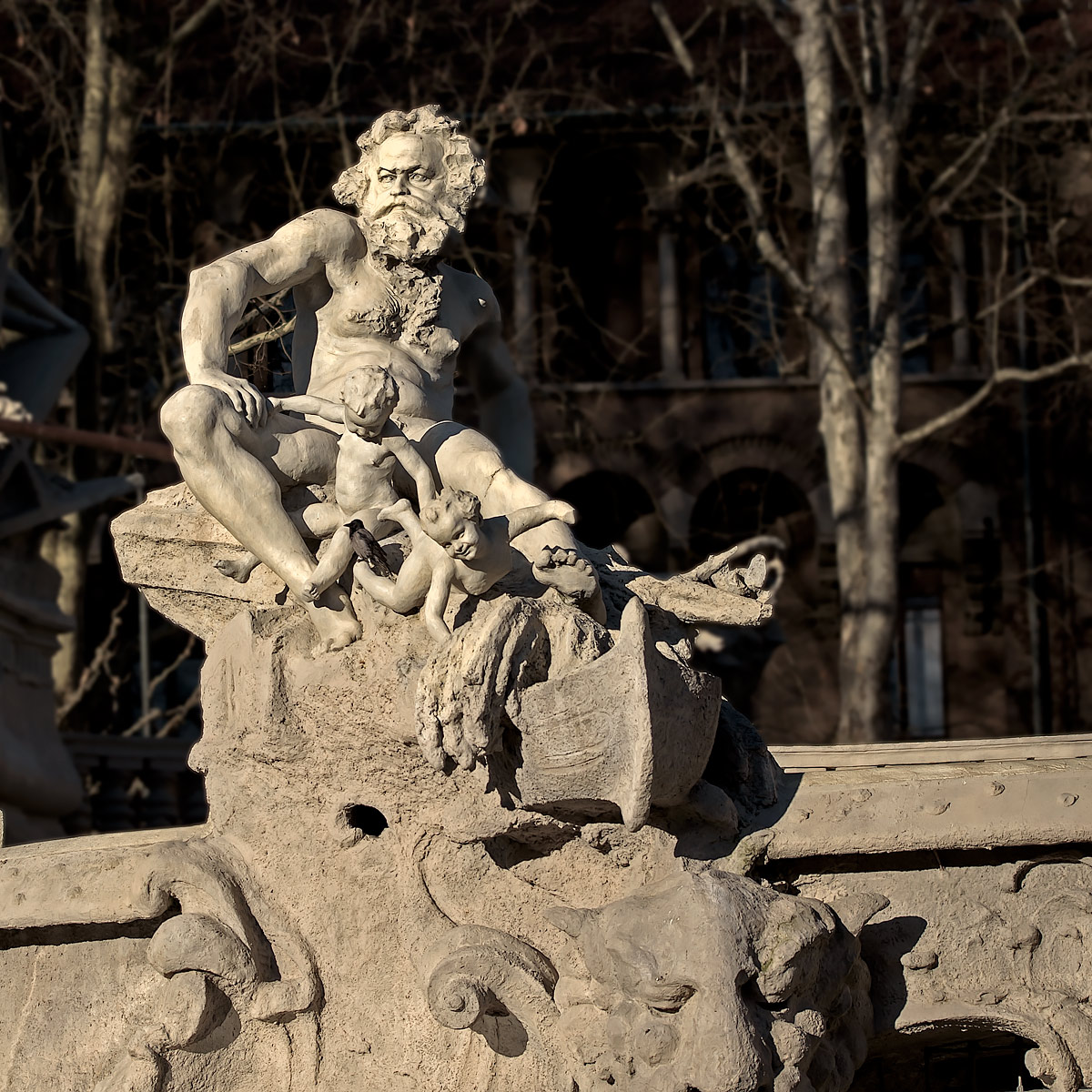 Fontana dei mesi - particolare  "Il Po"