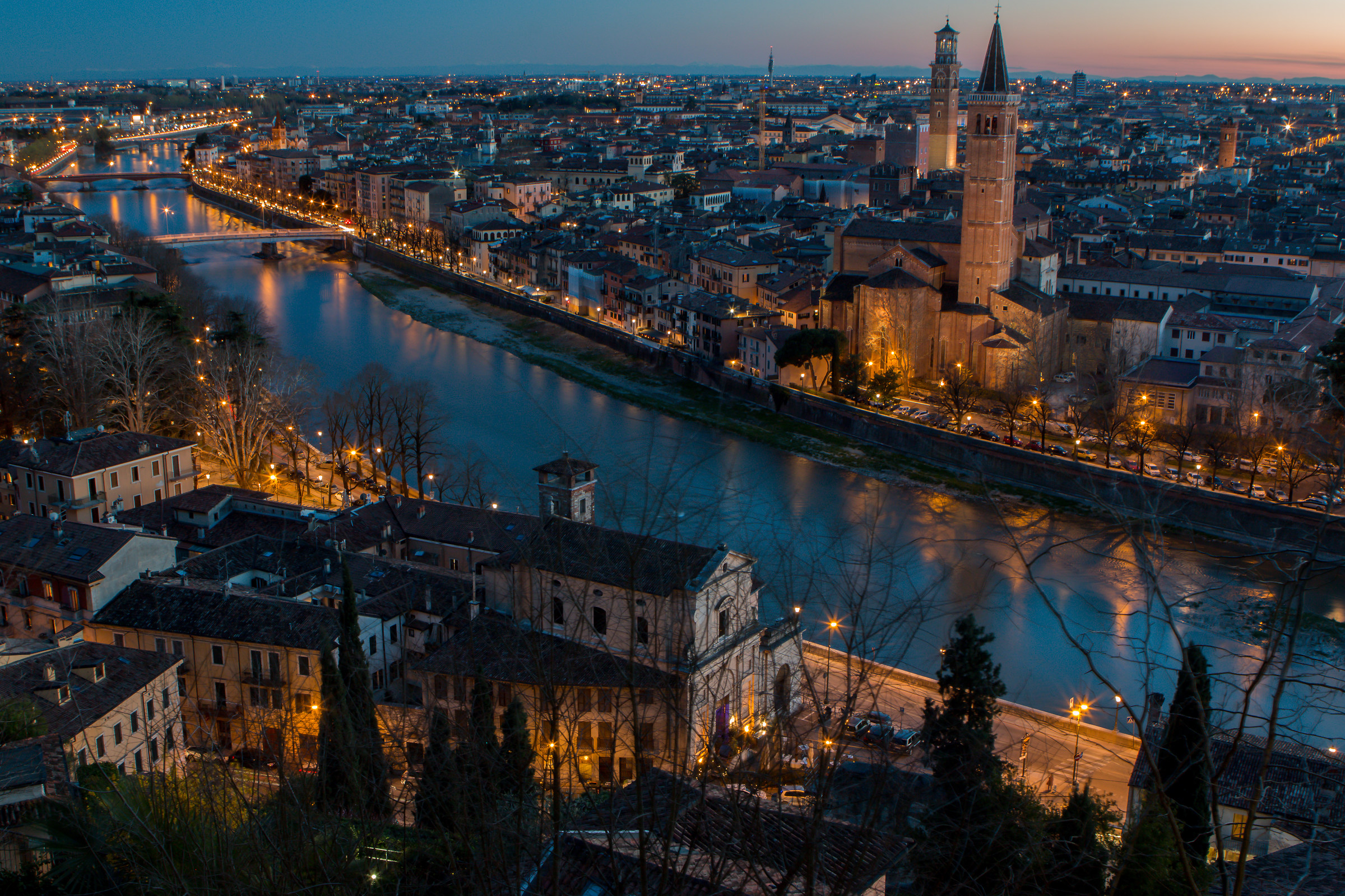 Verona at sunset