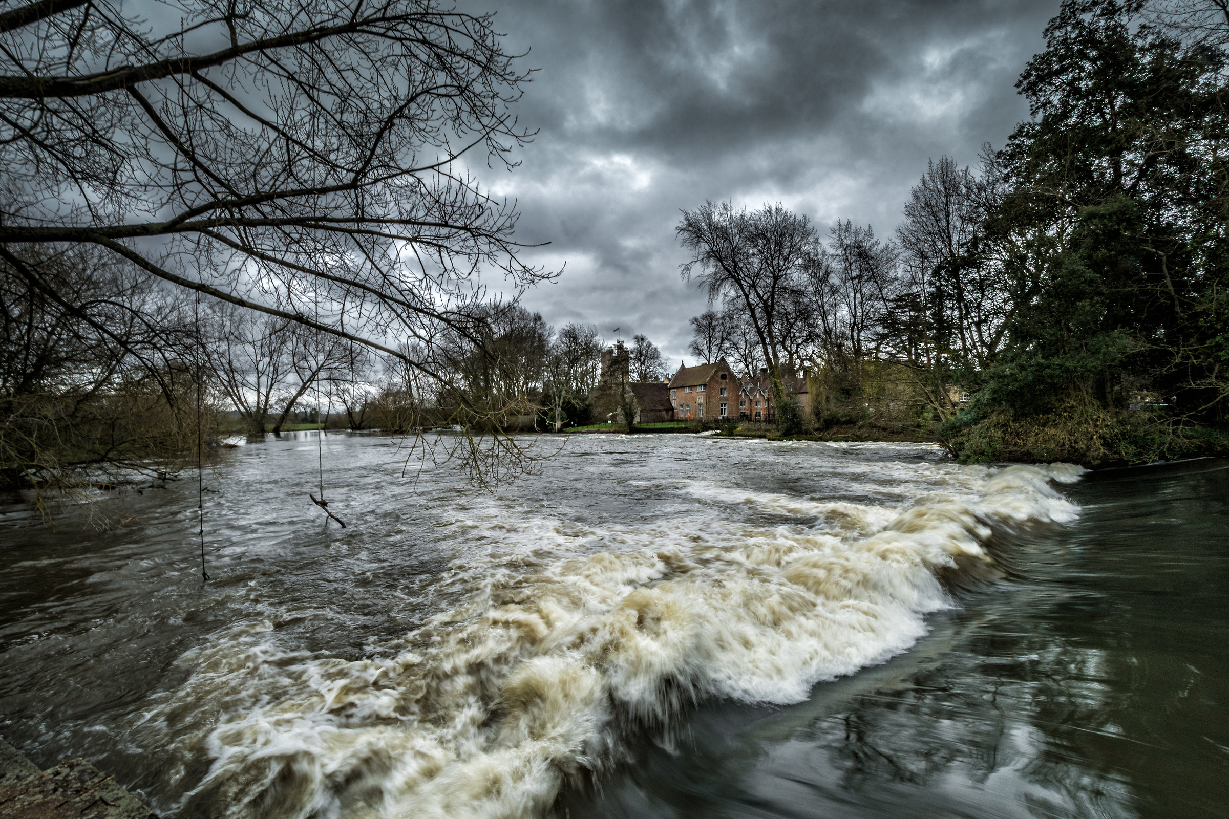 Raging Water At The Weir