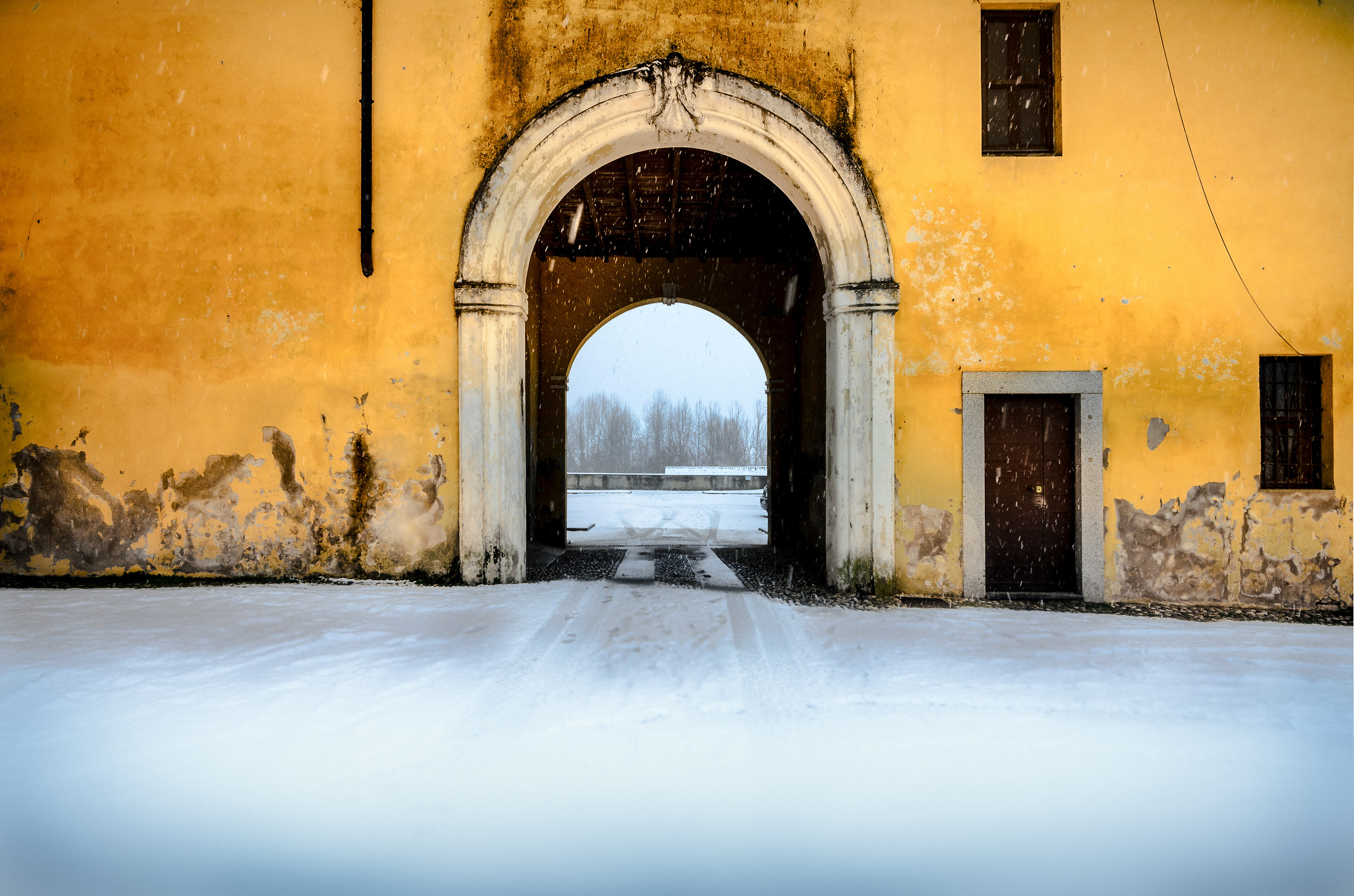 The porch and snow