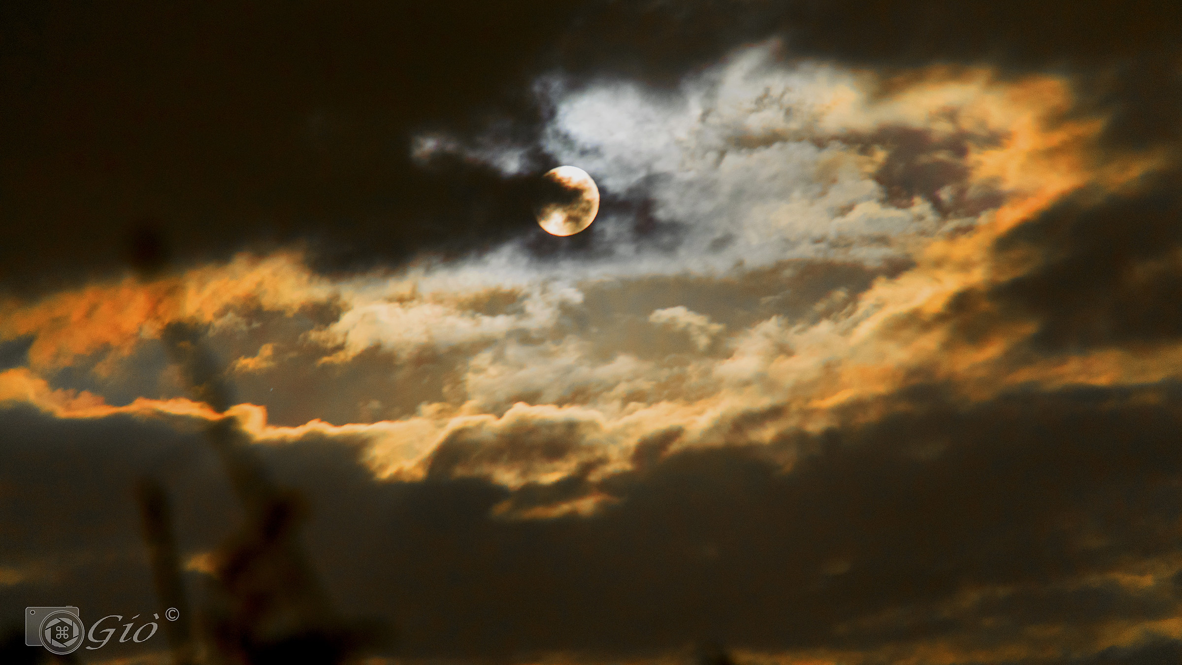 night Moon after thunderstorm