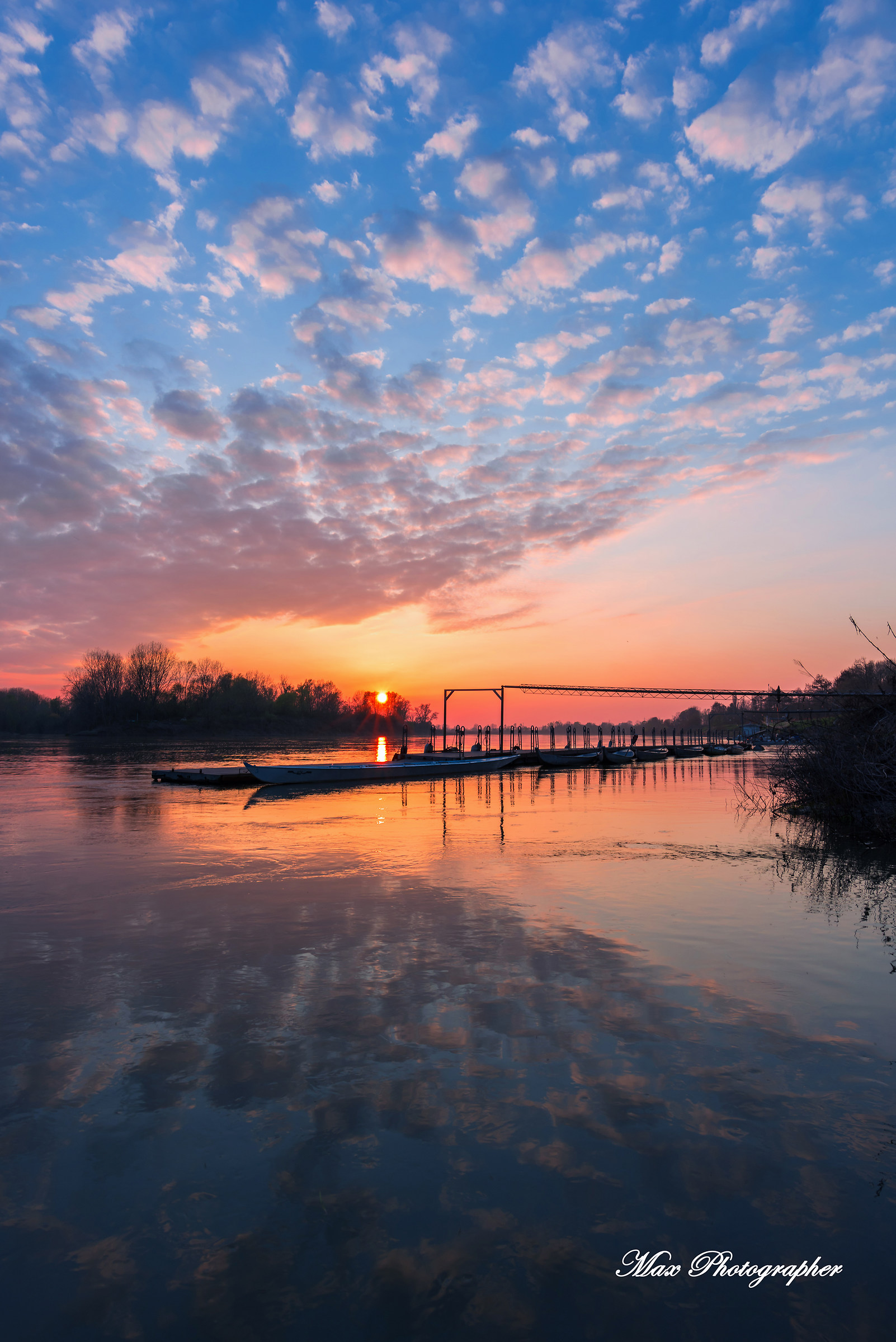 Sunset On The River Po