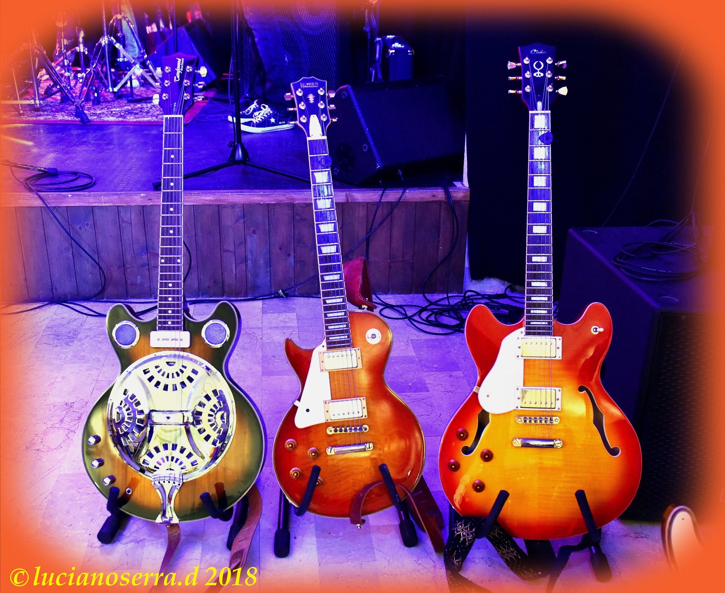 Alcune delle chitarre di Massimo "Max" Calanca