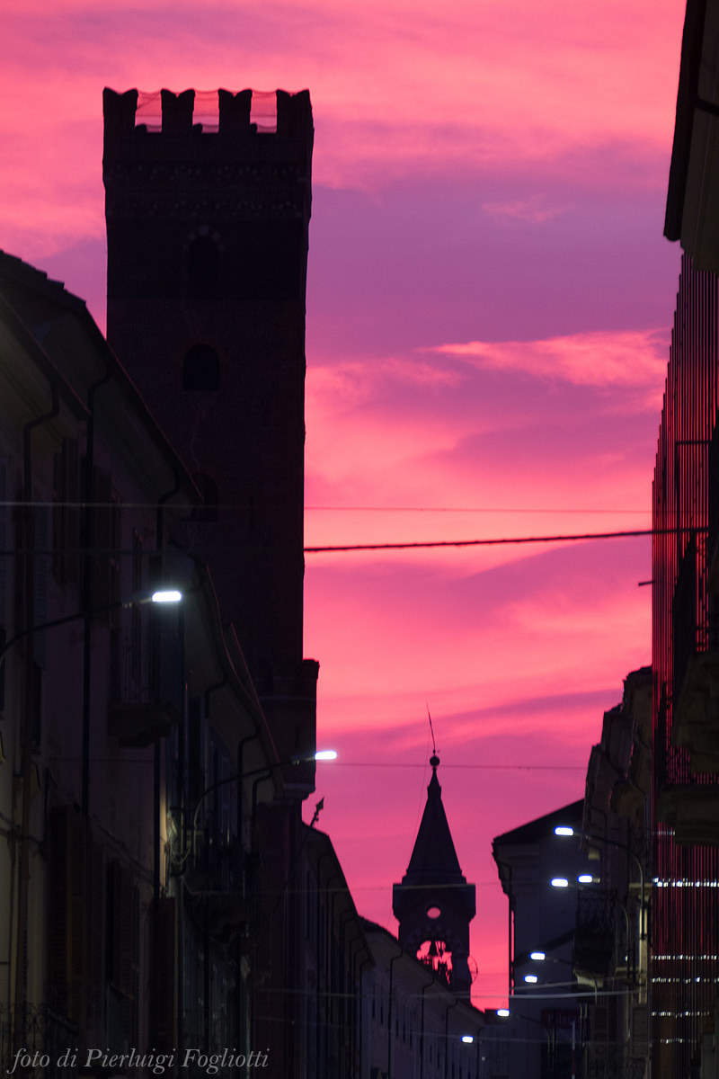 Purple sunset about Asti