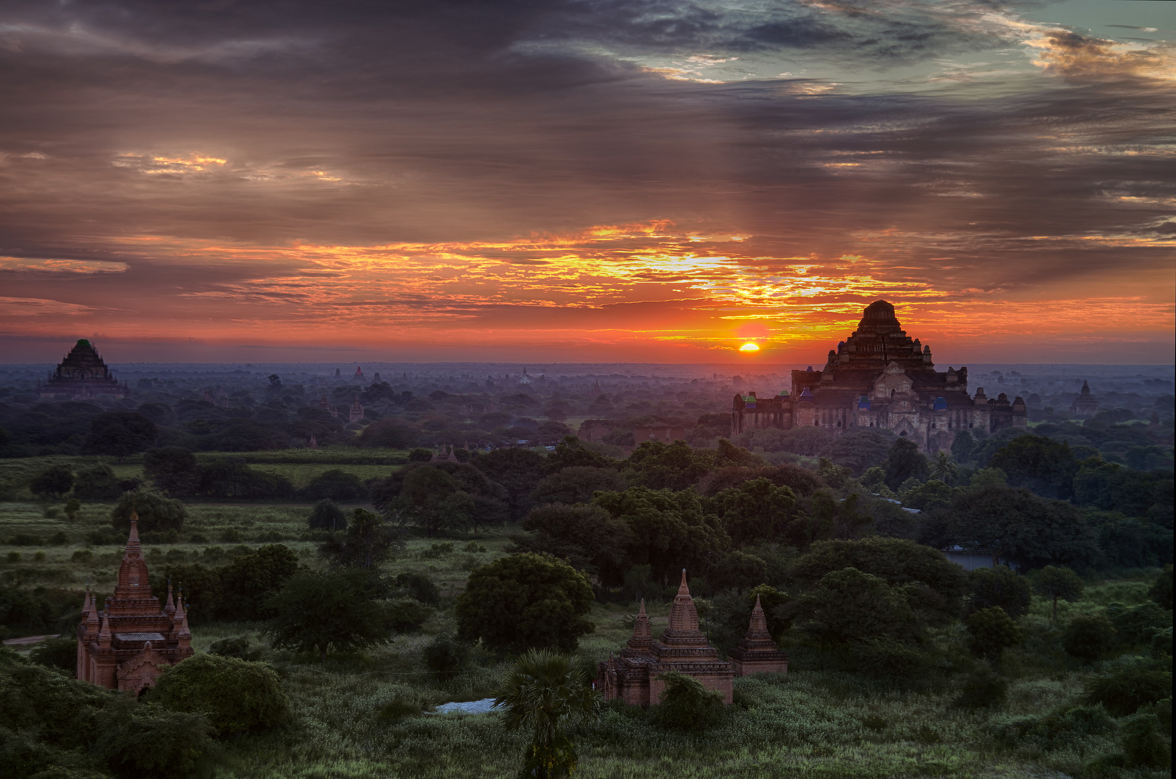 Sunrise over Bagan temples