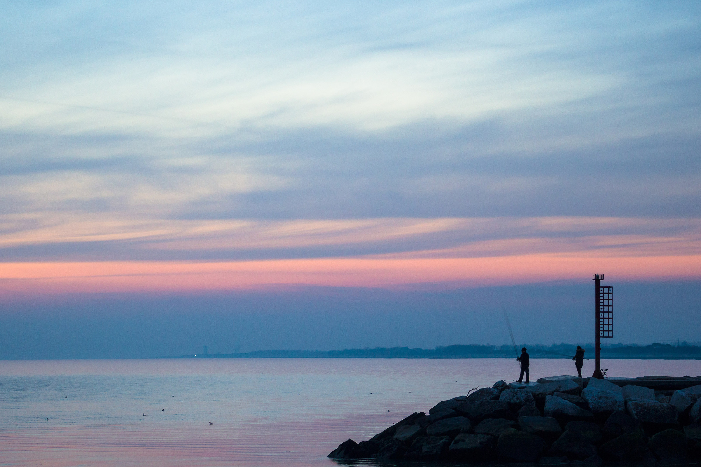 Pescatori al tramonto