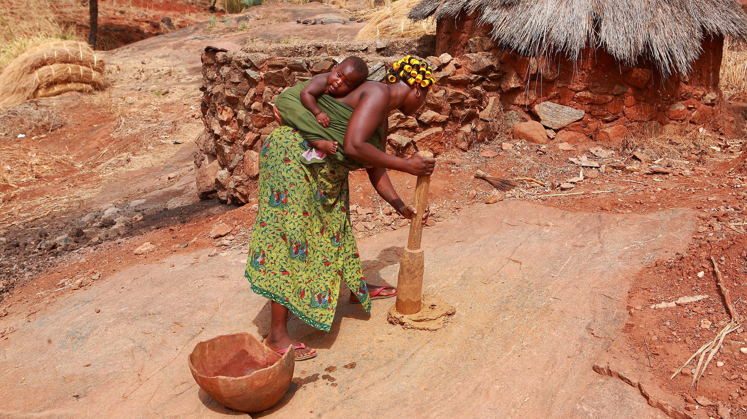 Scena di vita in villaggio Africano