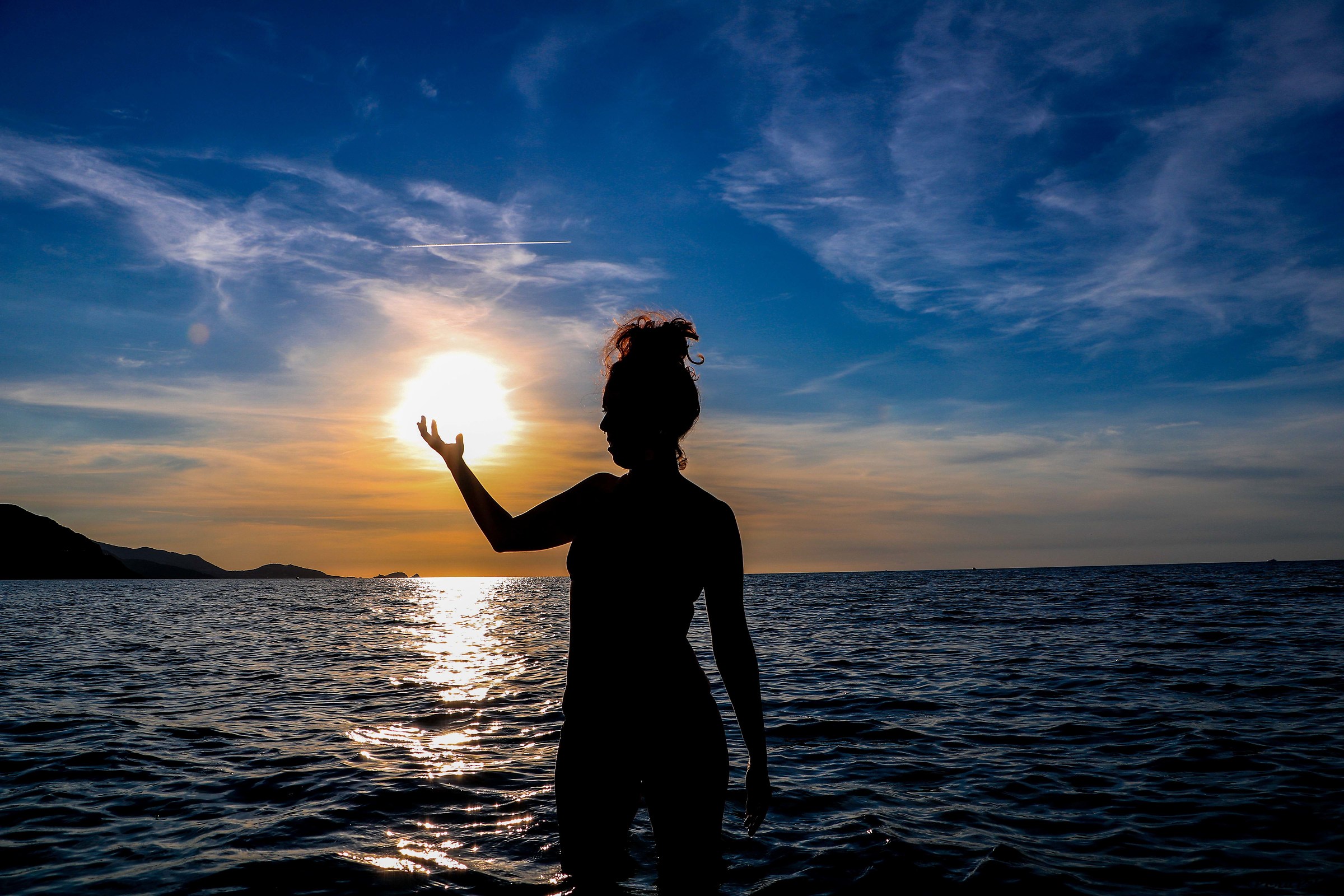 Silhouette al tramonto