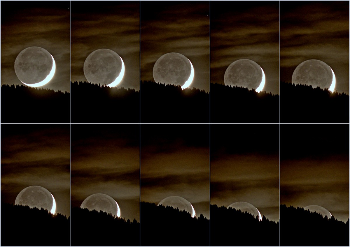 Un tramonto di luna crescente