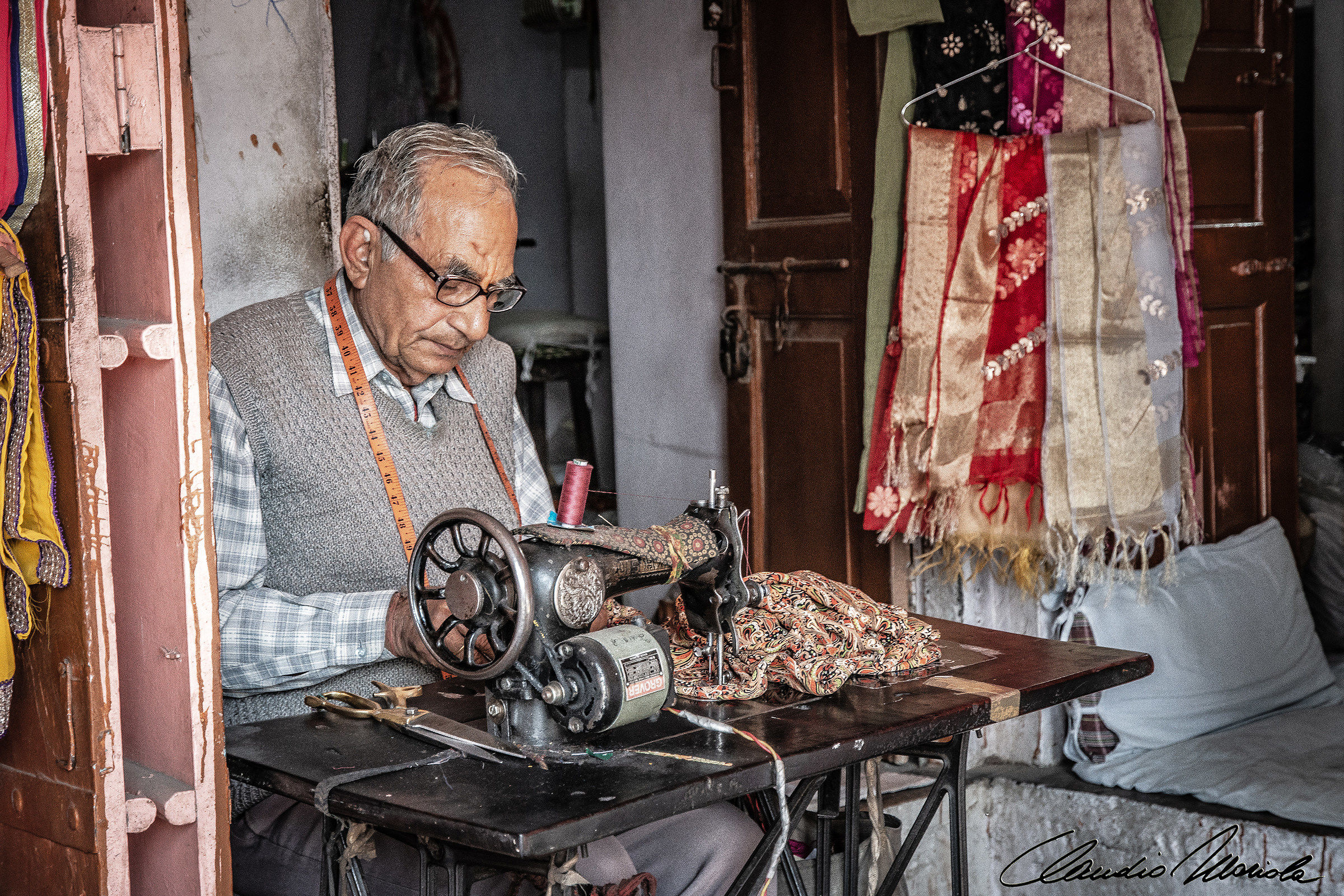 The sewing man