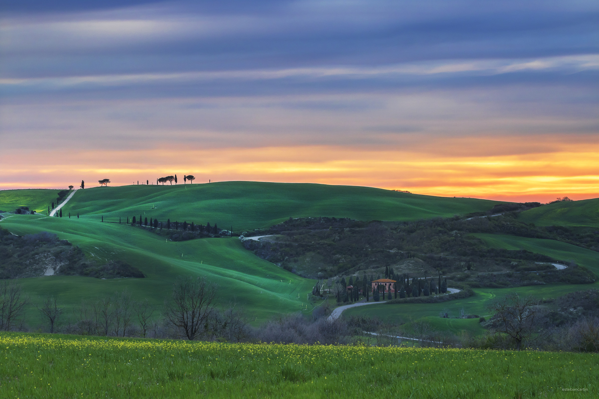 Sunset in Val d'Orcia