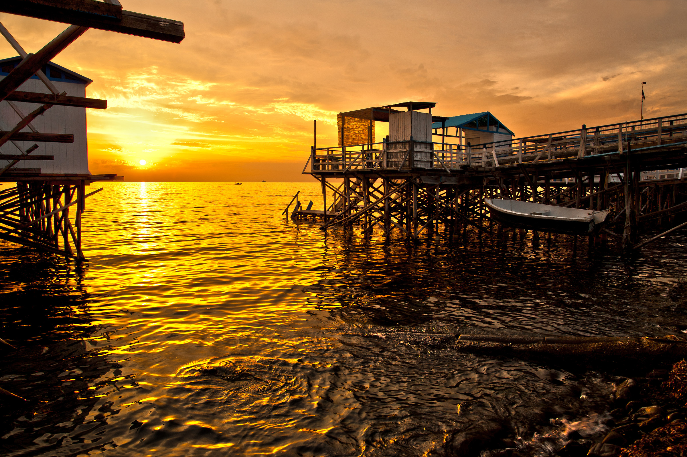 Sunset over the sea,