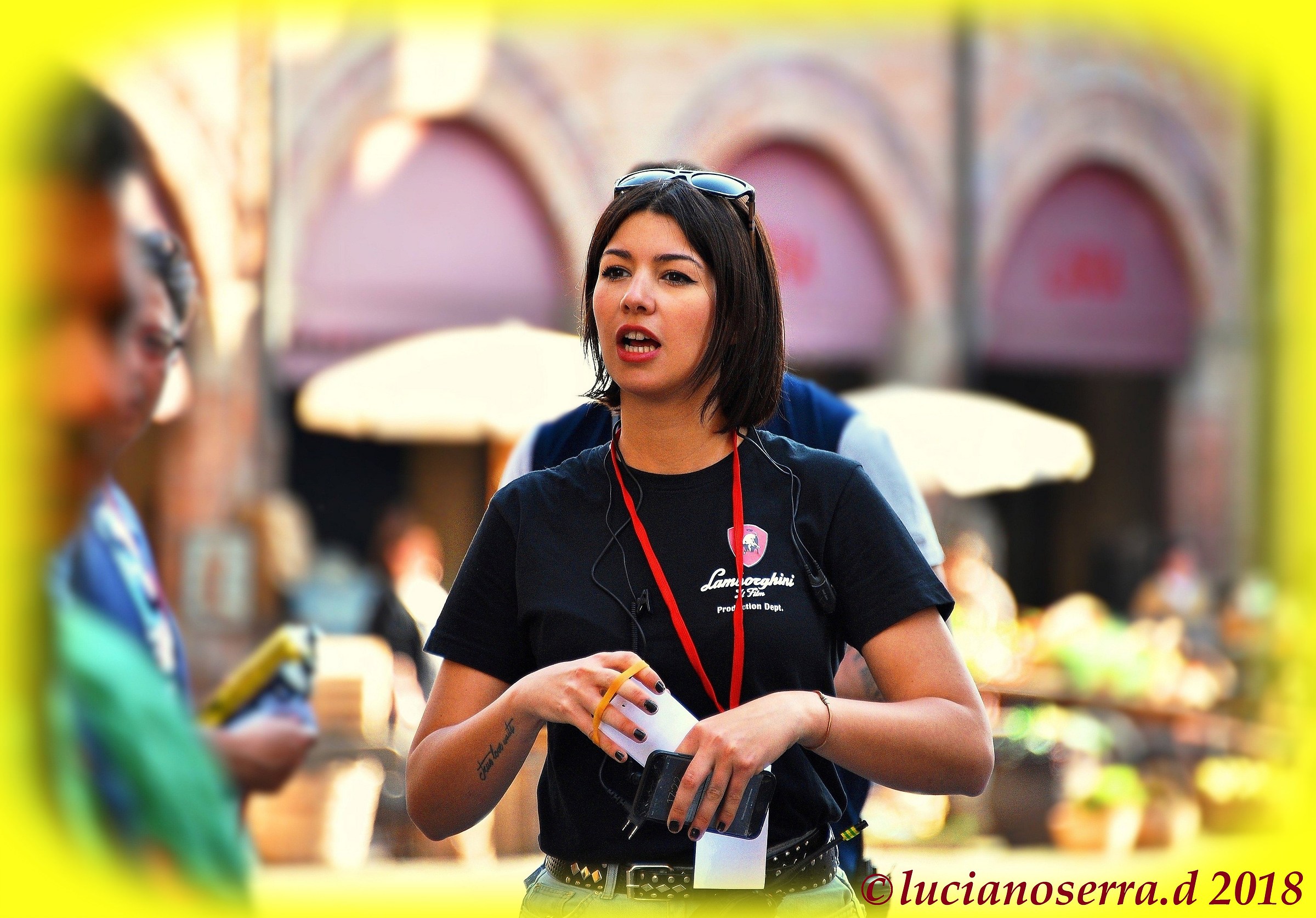 Ginevra Lamborghini sul set del film Lamborghini