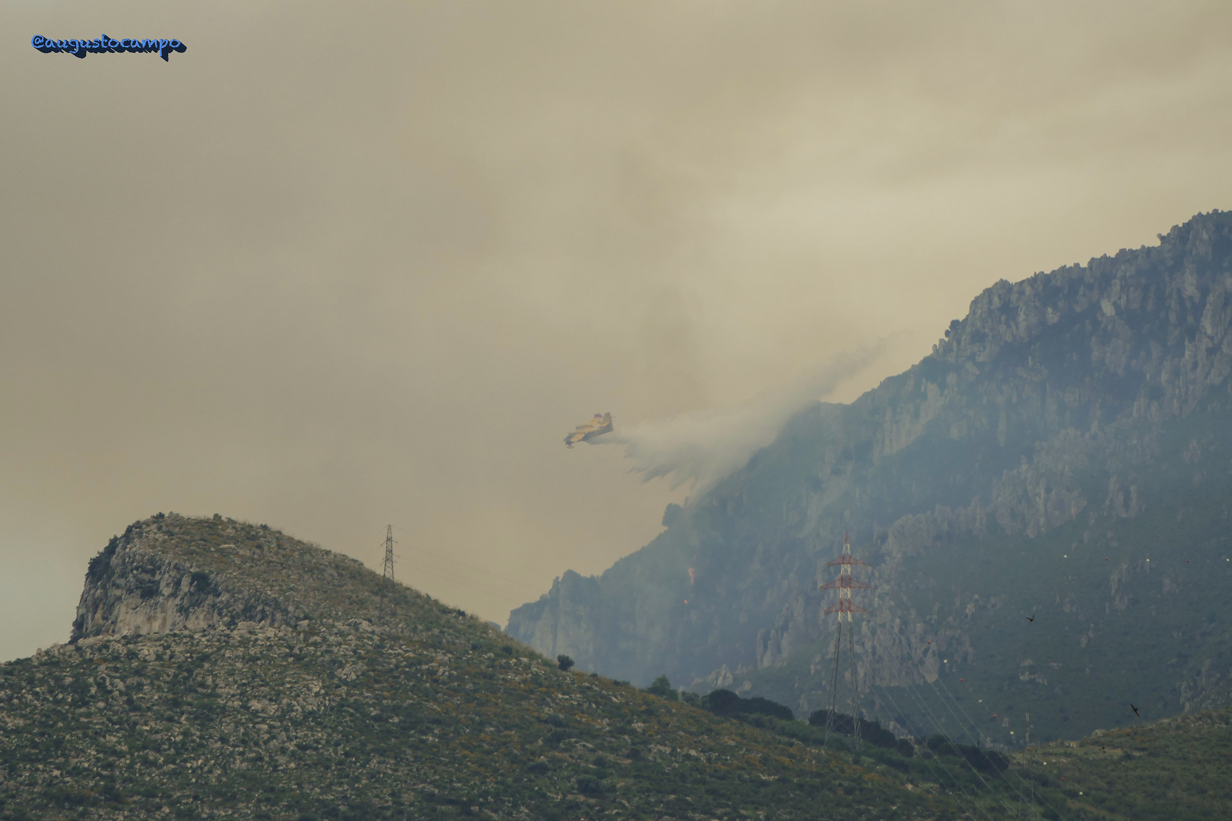 Canadair in action on Monte Grifone