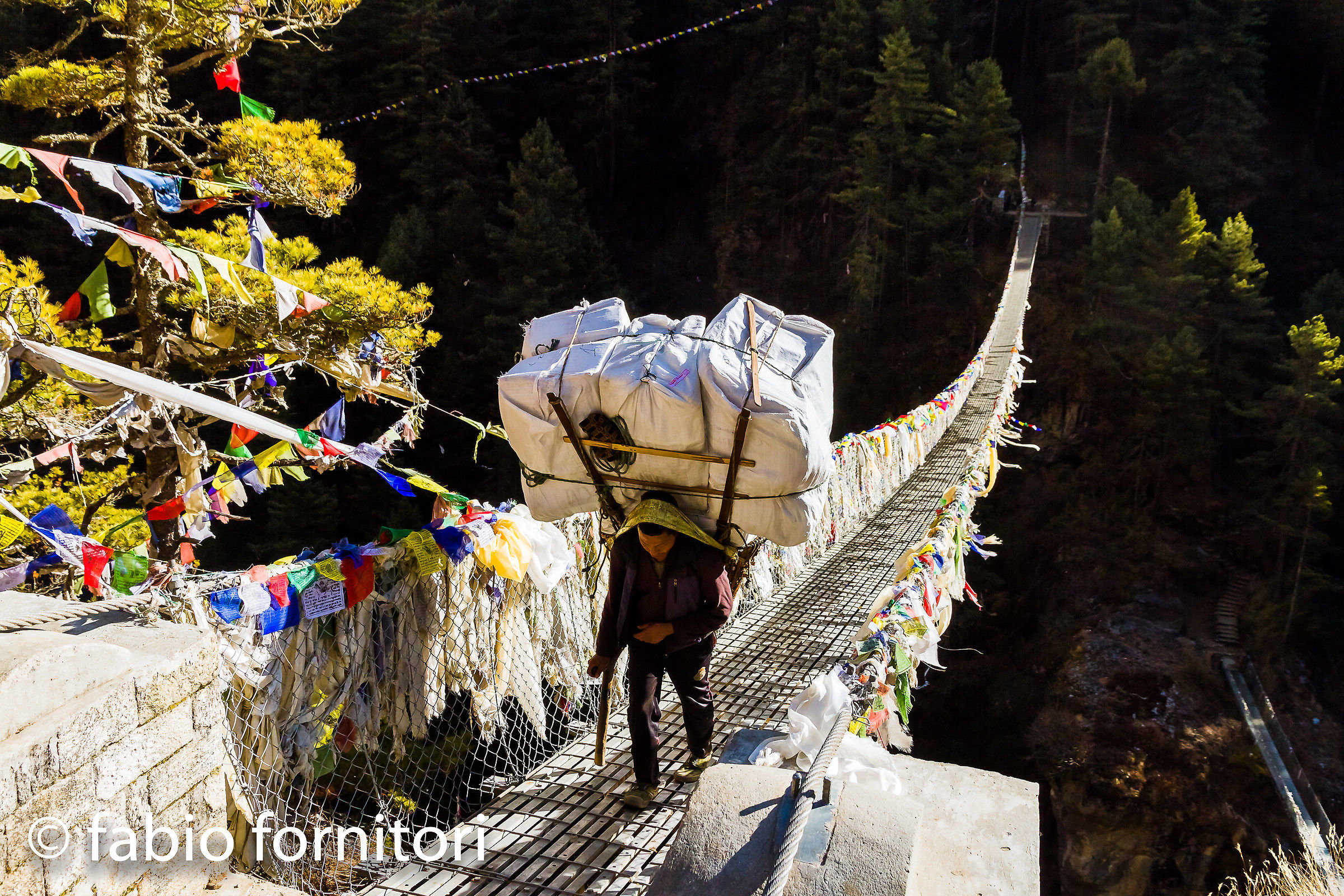 Namche Bazar Bridge Sagarmatha National Park Nepal 2017