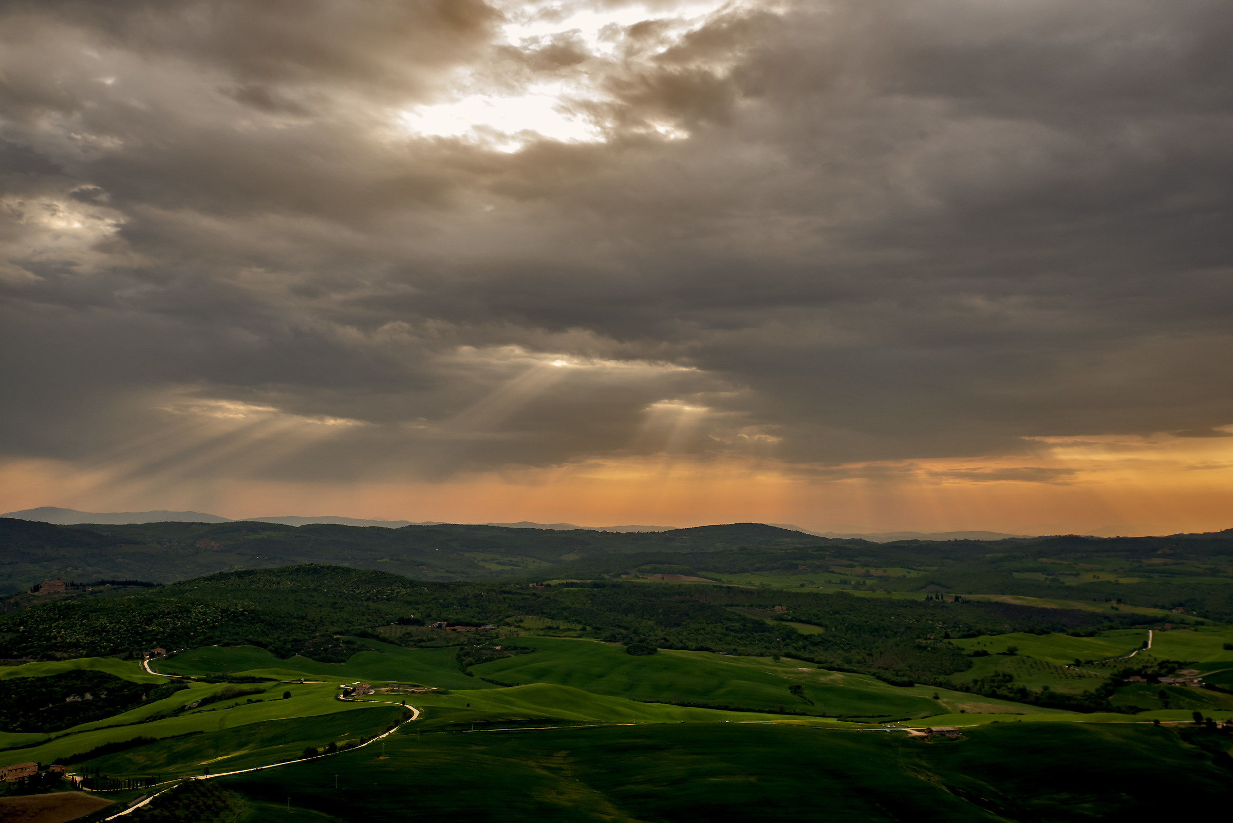 Sunrise from hot air balloon