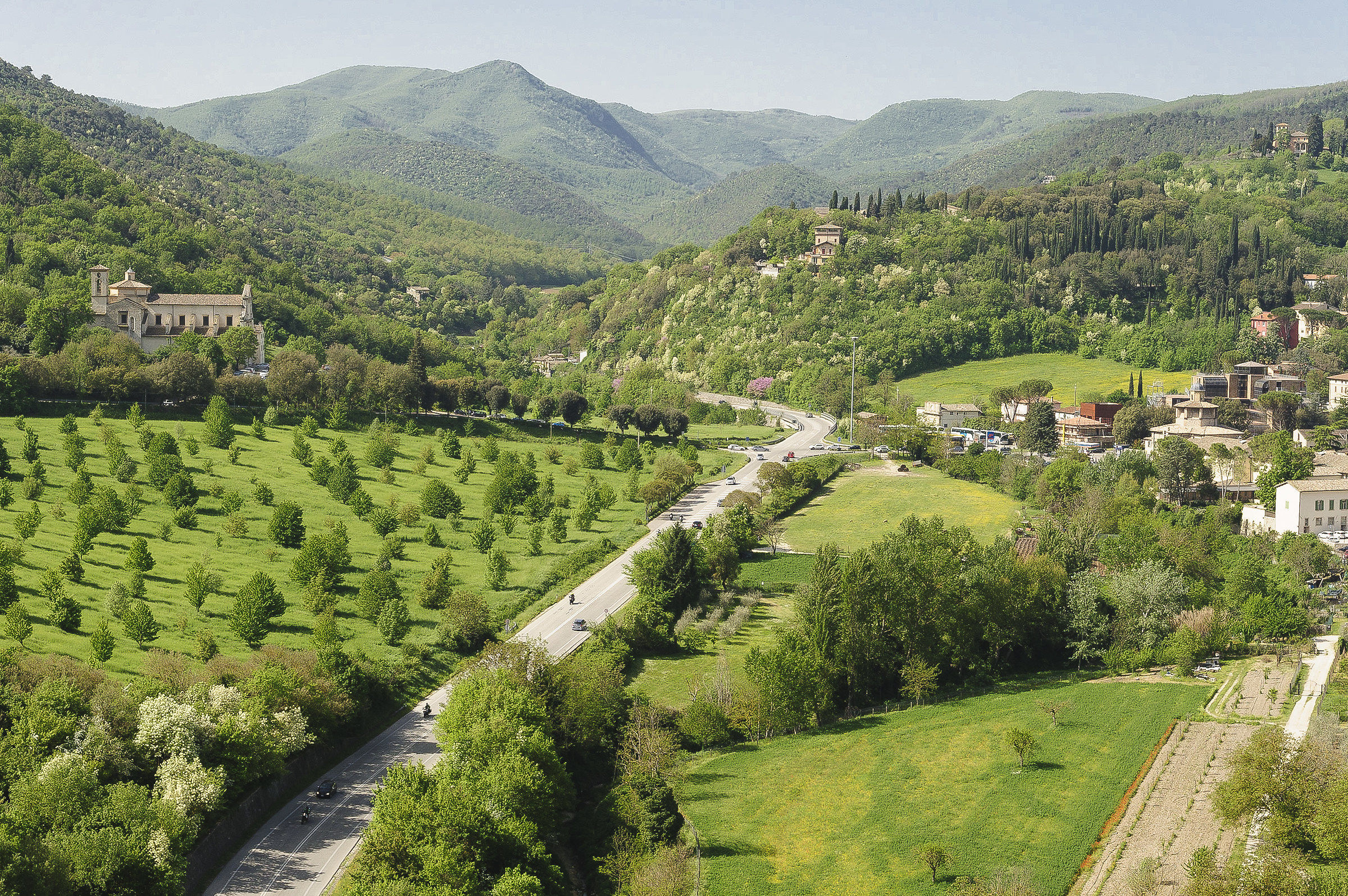 Via Flaminia from under the Rocca Albornoziana