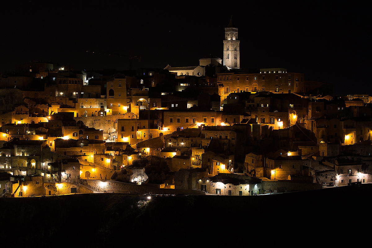 Night view of Matera