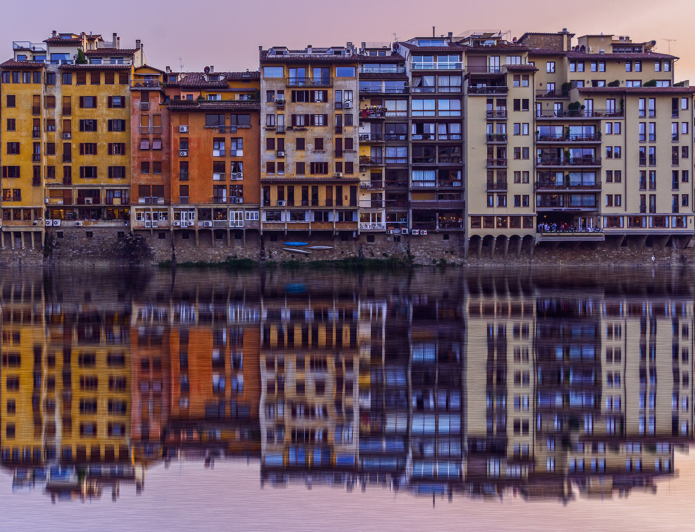 Reflections of the lungarno Fiiorentino.
