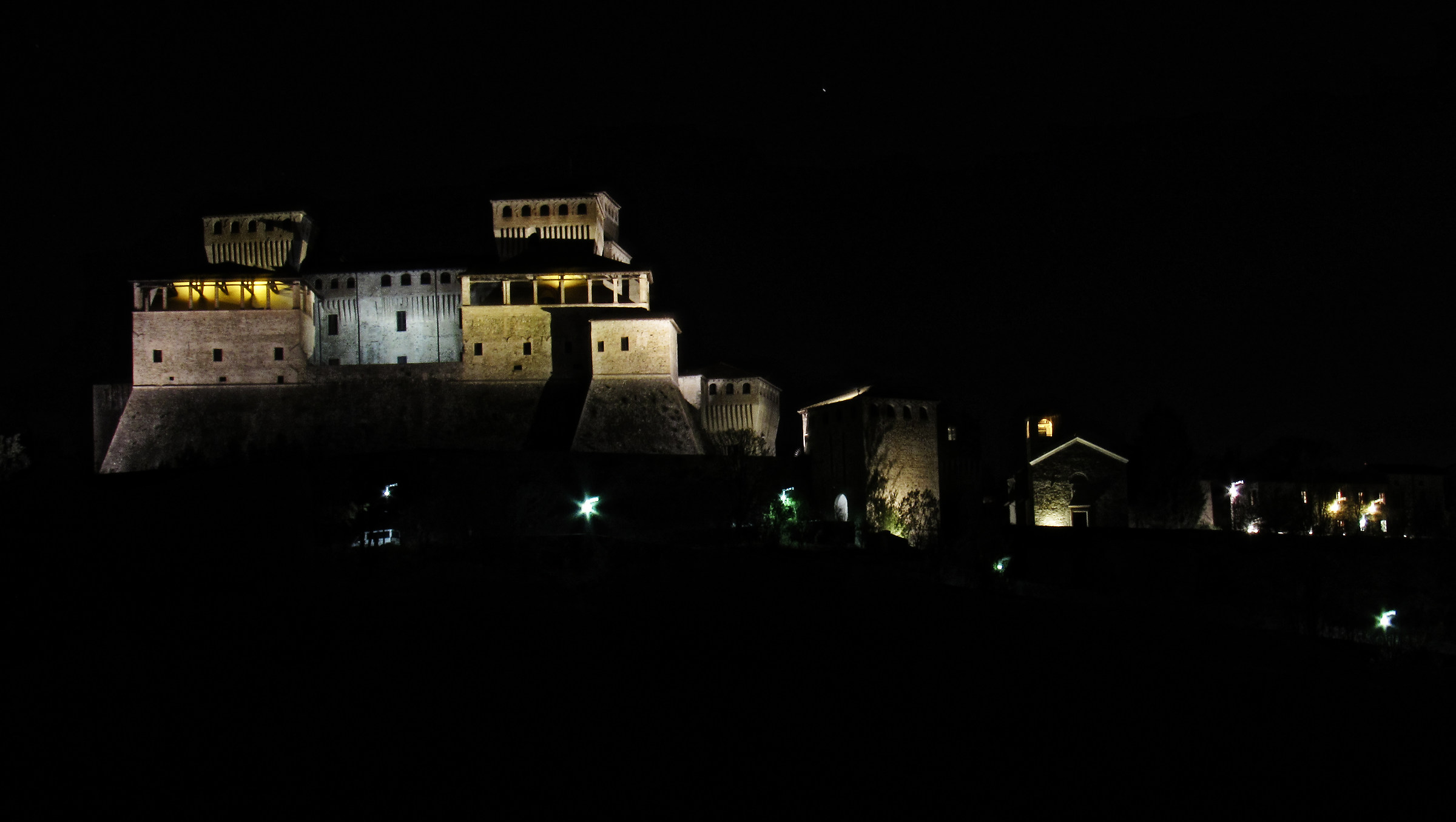 Torrechiara Castle by night