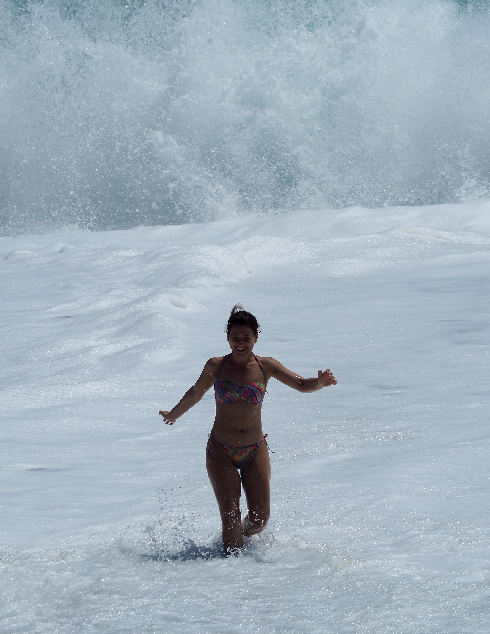 Retreat in front of the wave.