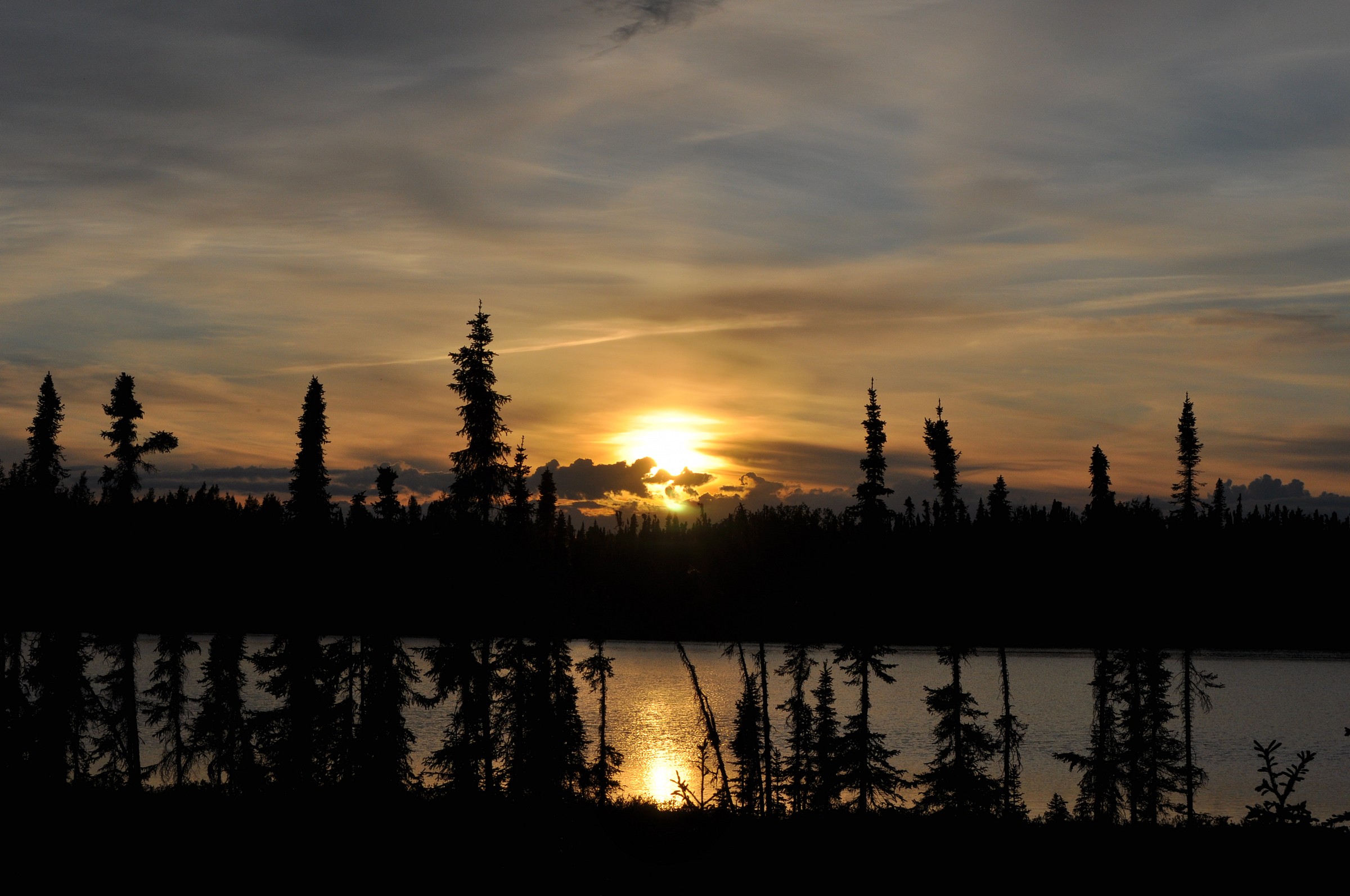 Alaska sunset on the lake