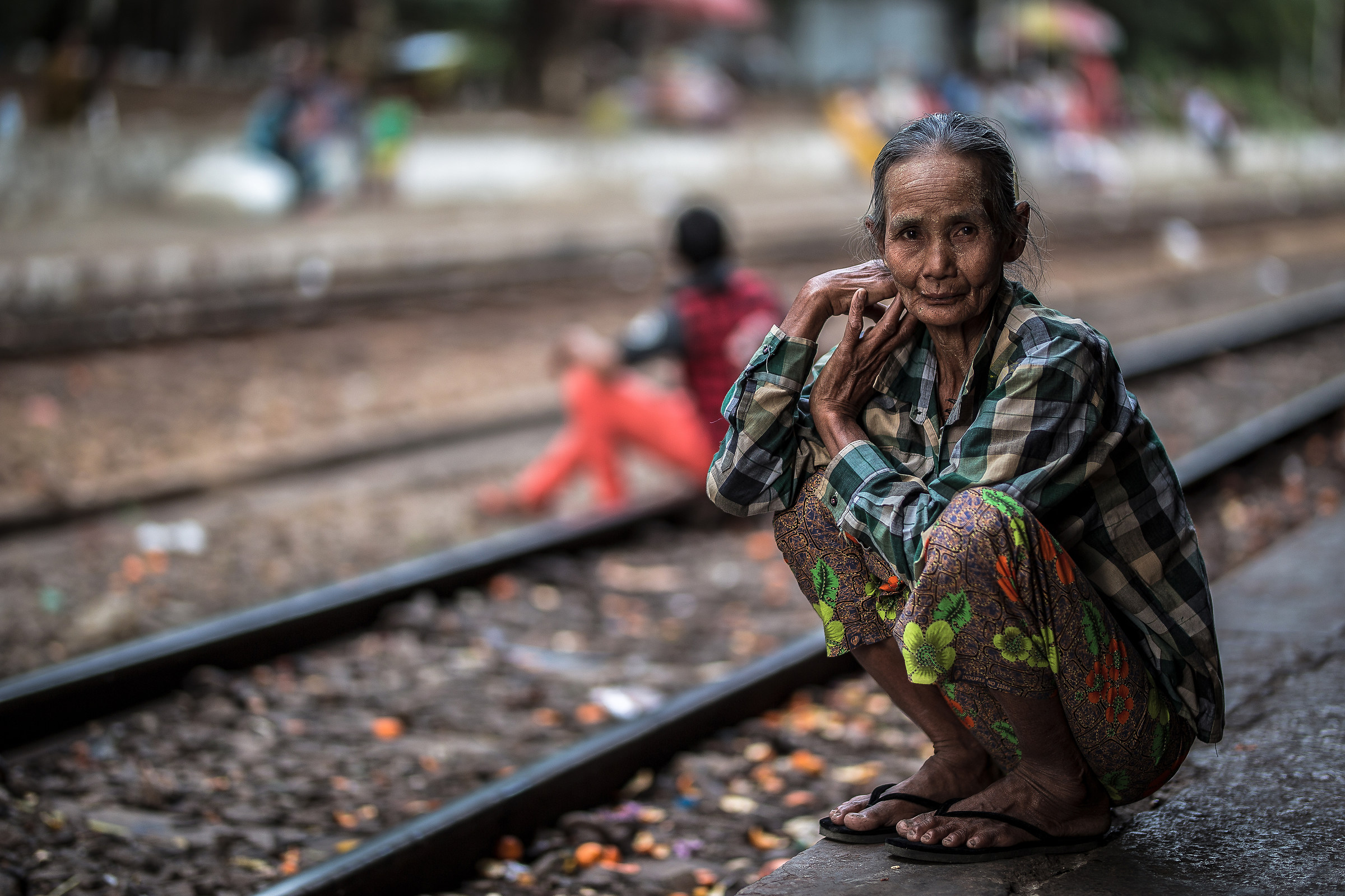 Waiting for the train in Burma..