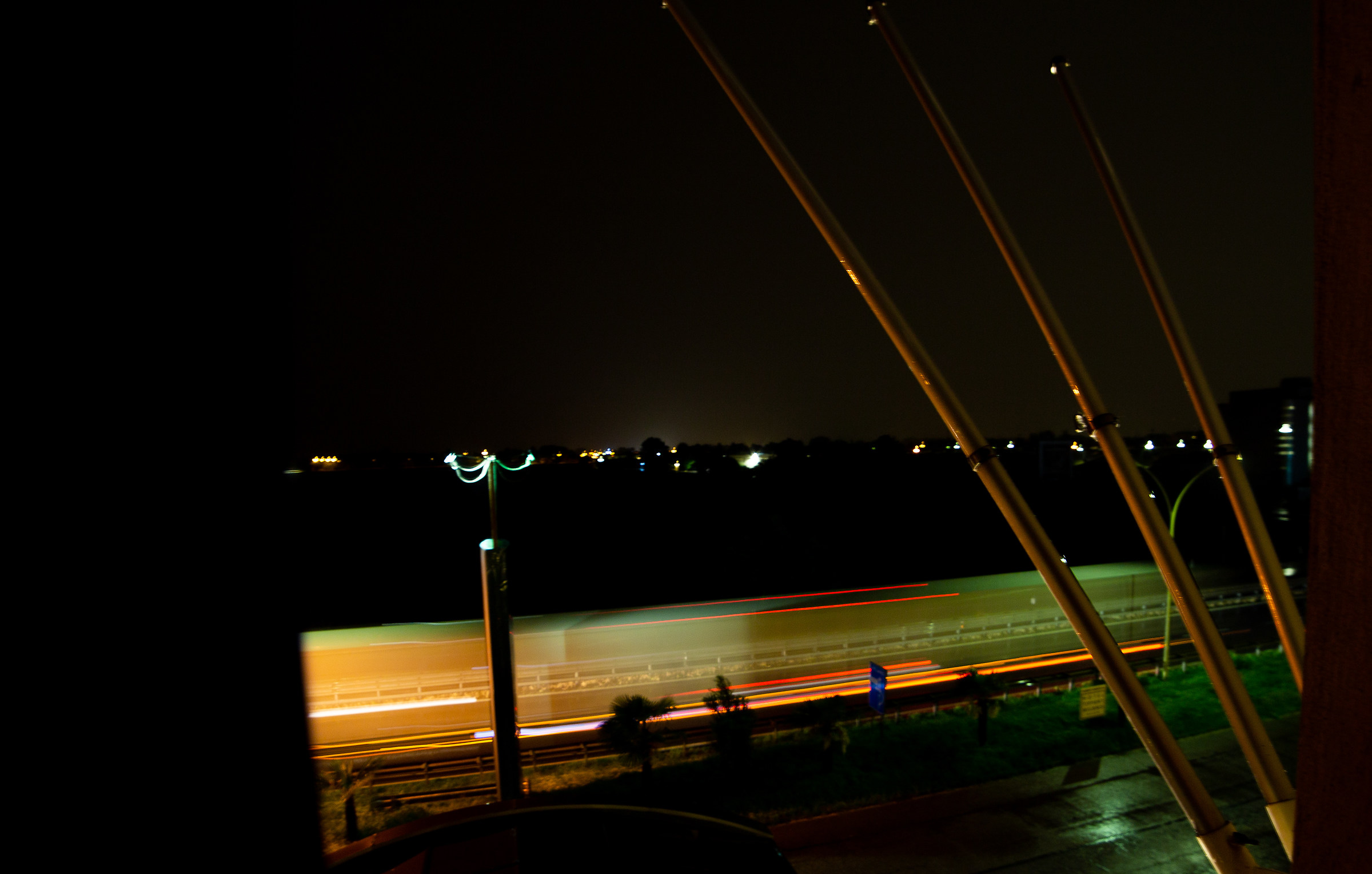 In front of the window