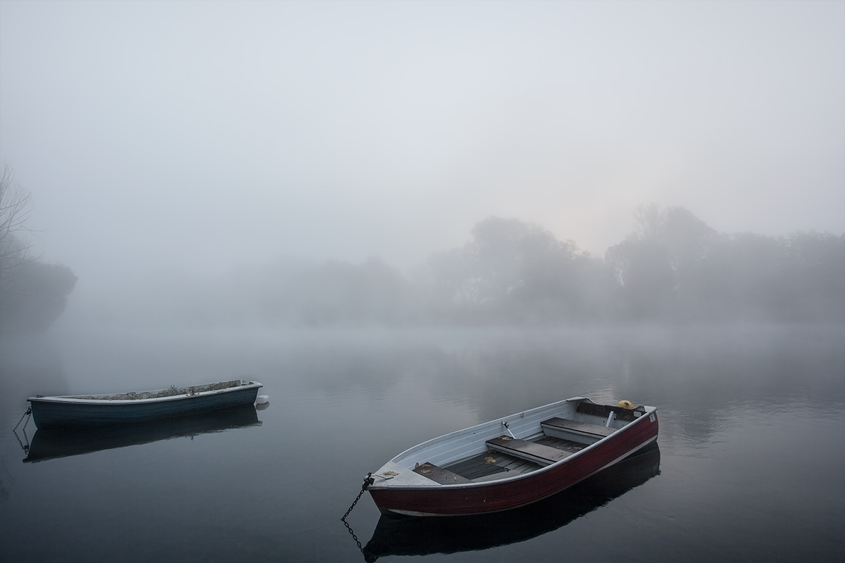 Waiting the sunrise on the river...