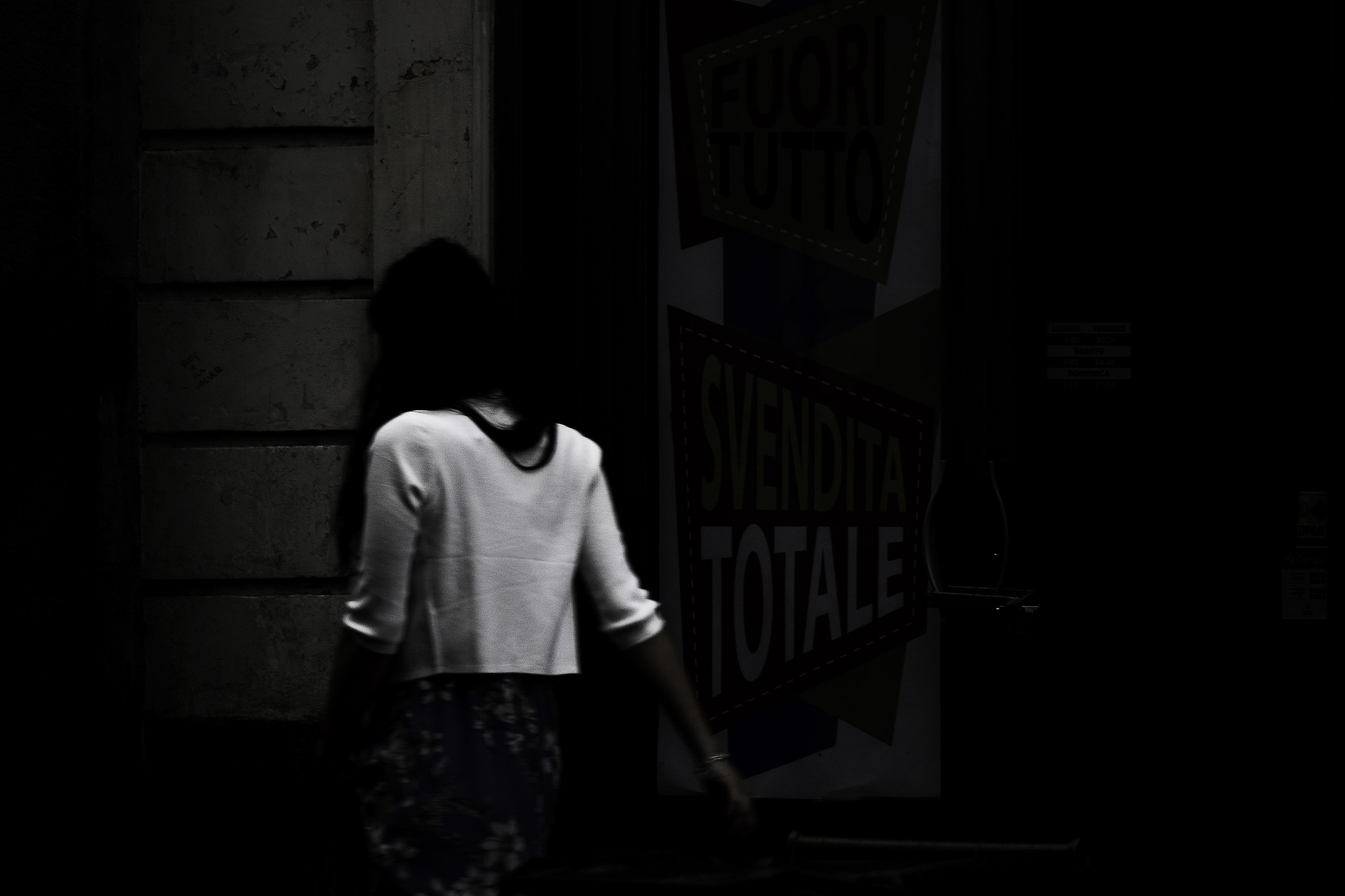 White dress in a rainy day