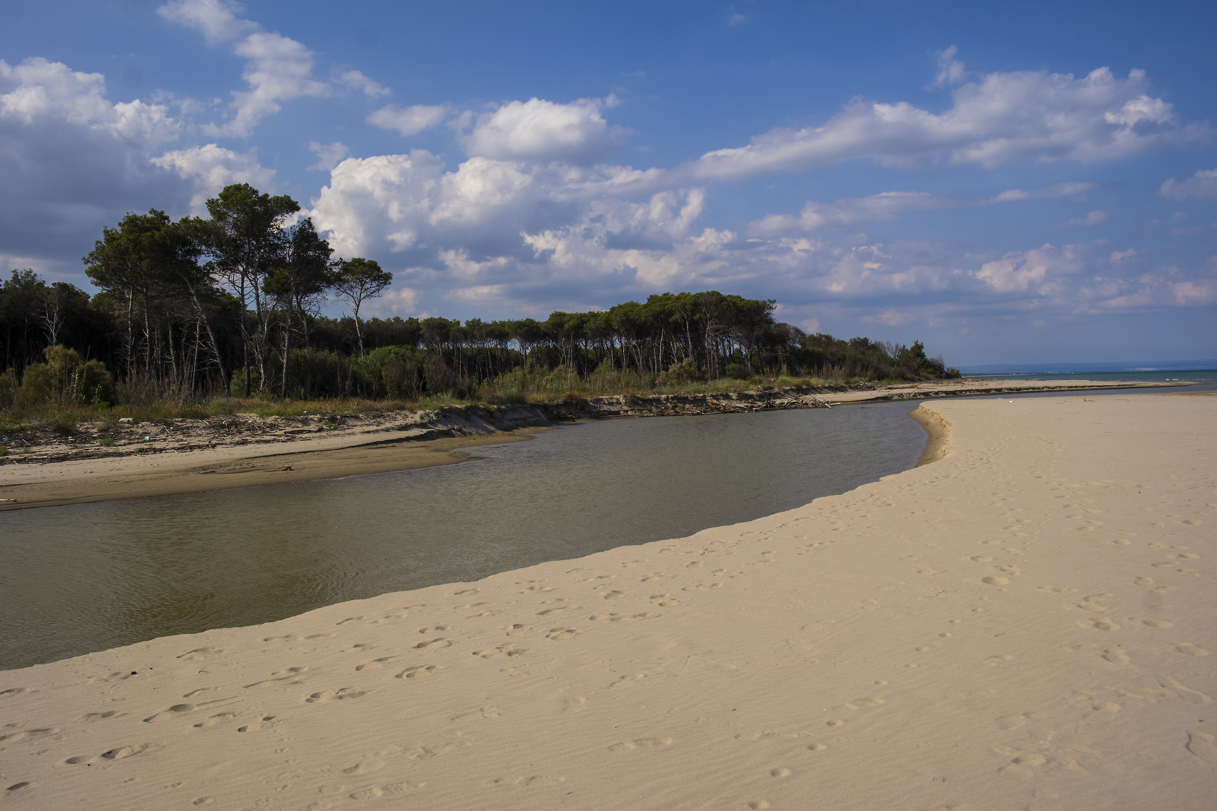 La foce del fiume Bradano nei pressi di Metaponto