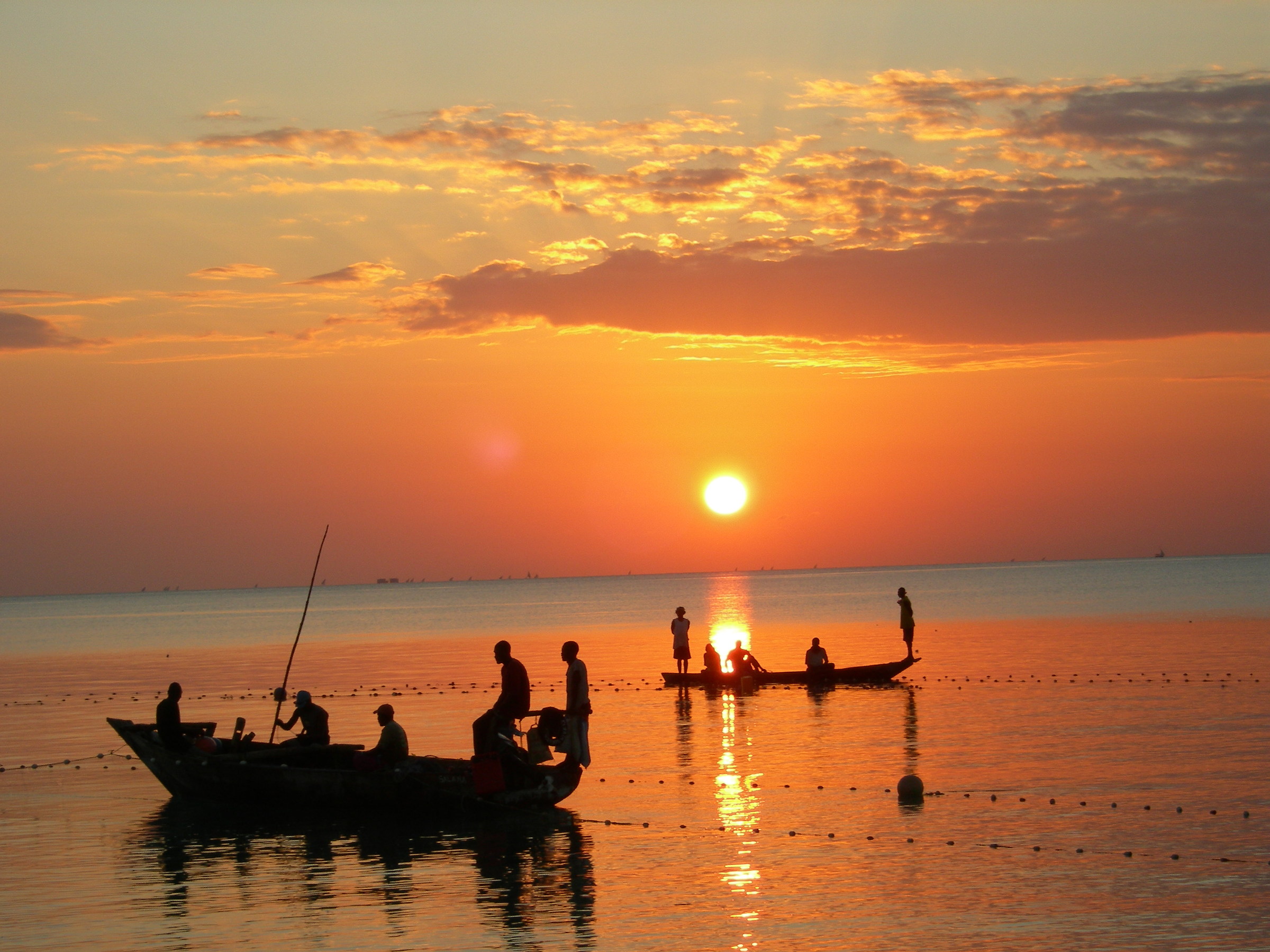 Fishermen at sunset-Zanzibar