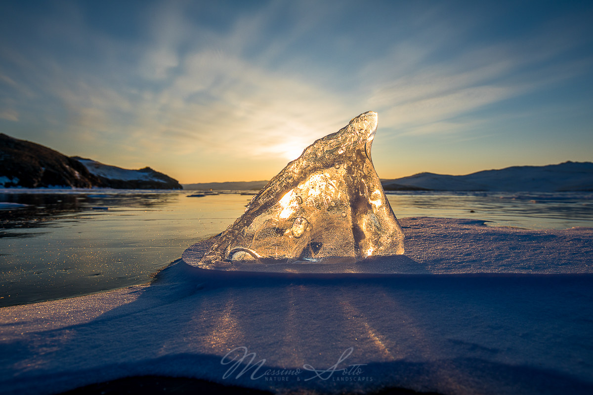 Shark fin in Baikal Lake