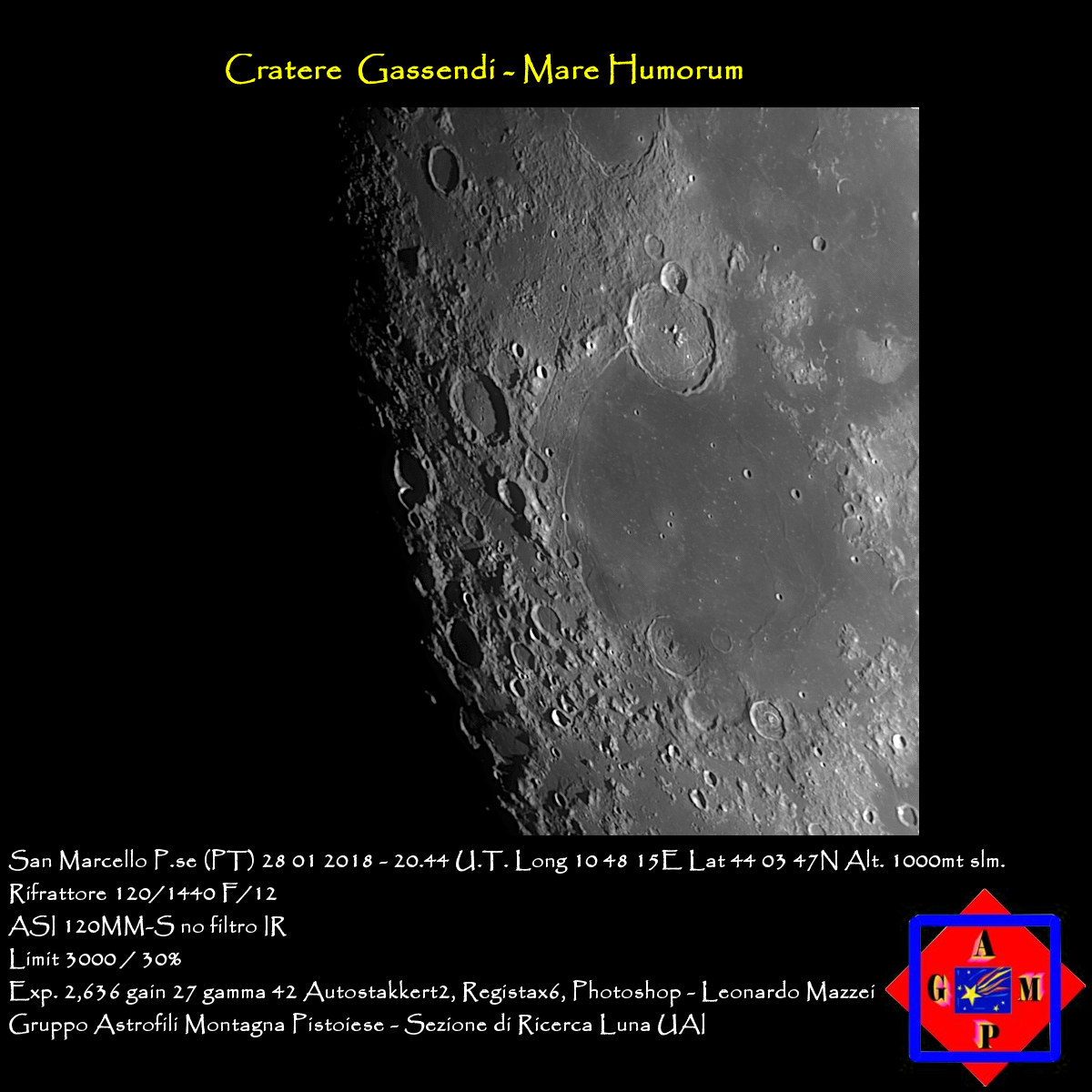 Gassendi Crater and Mare Humorum