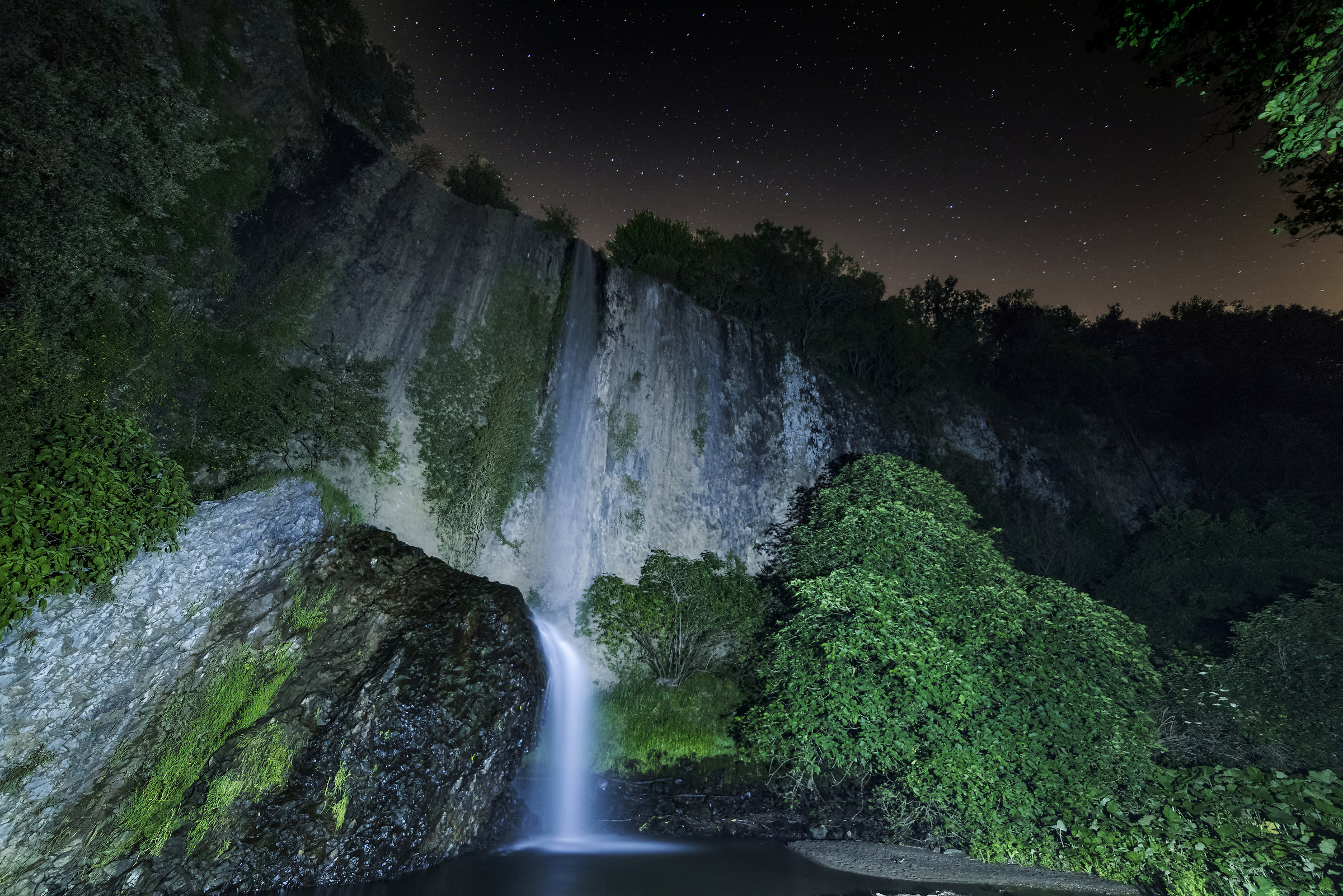 Cerveteri Waterfalls at night