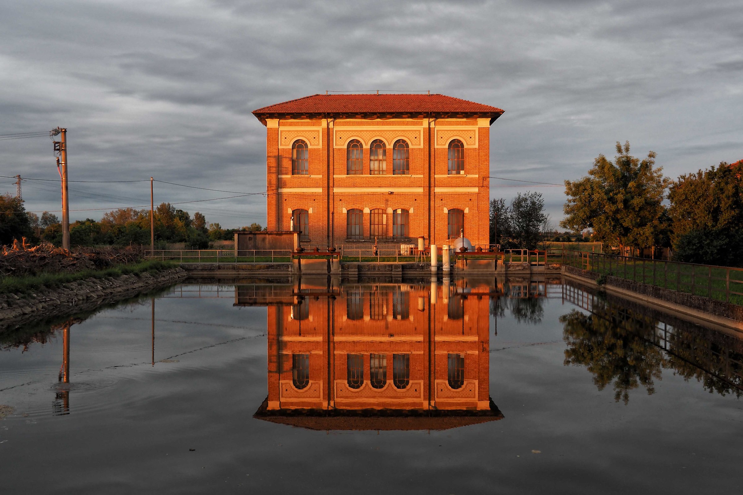 The warm light of the sunset