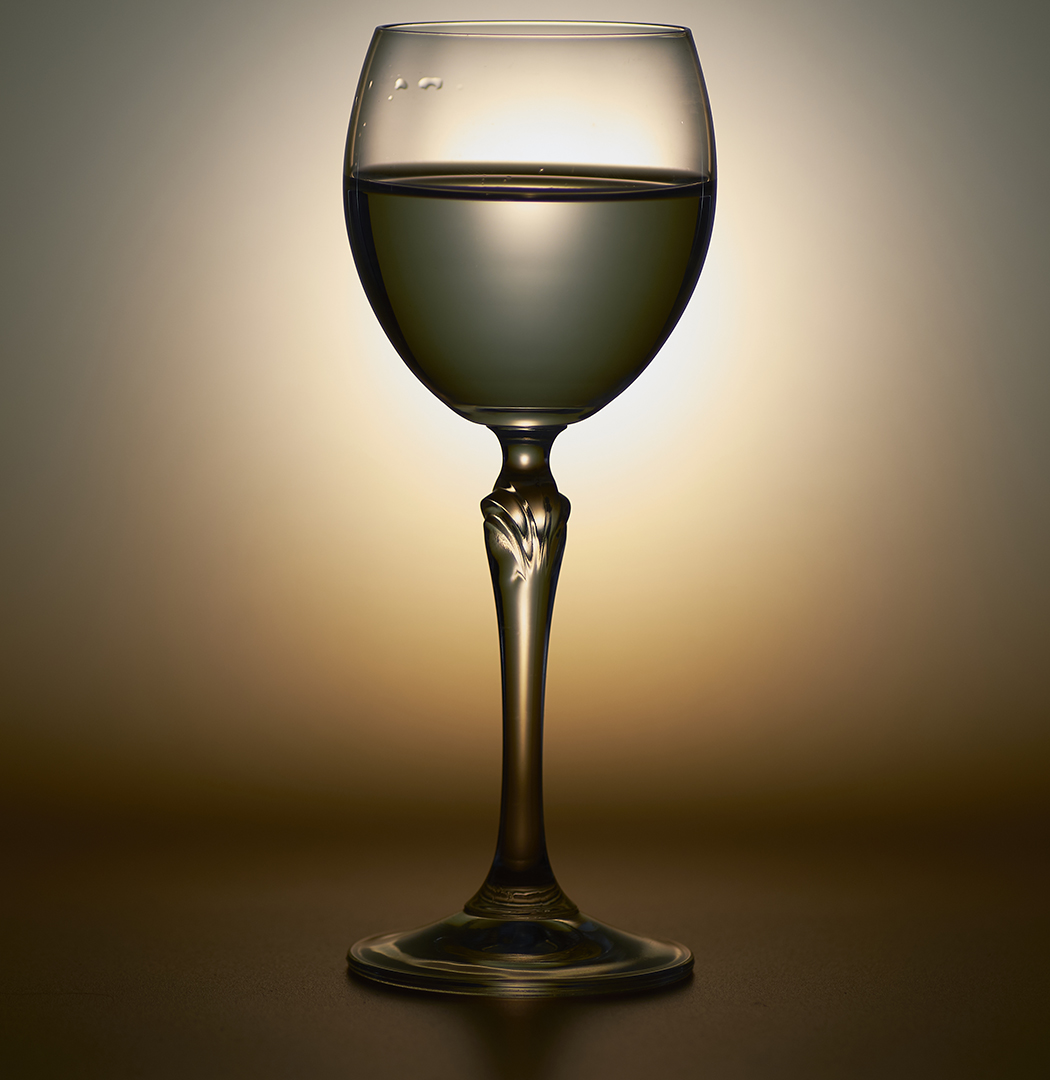 Just a glass of water (test with translucent bottom)