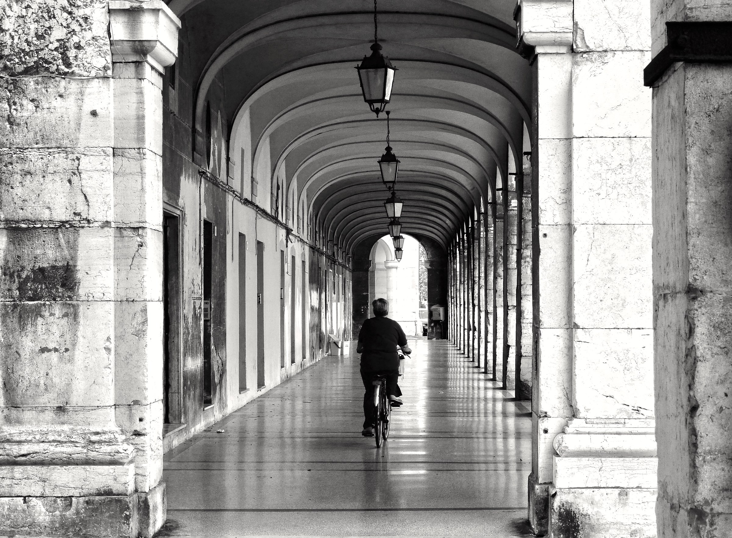Bike under the porches