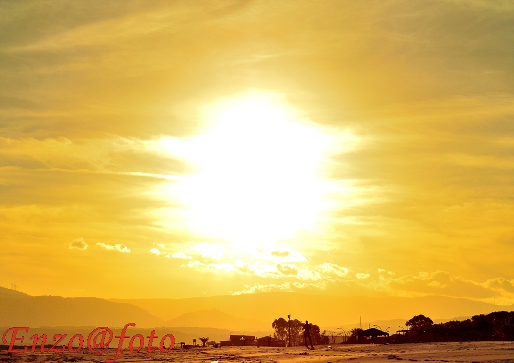 sunset over the harbor
