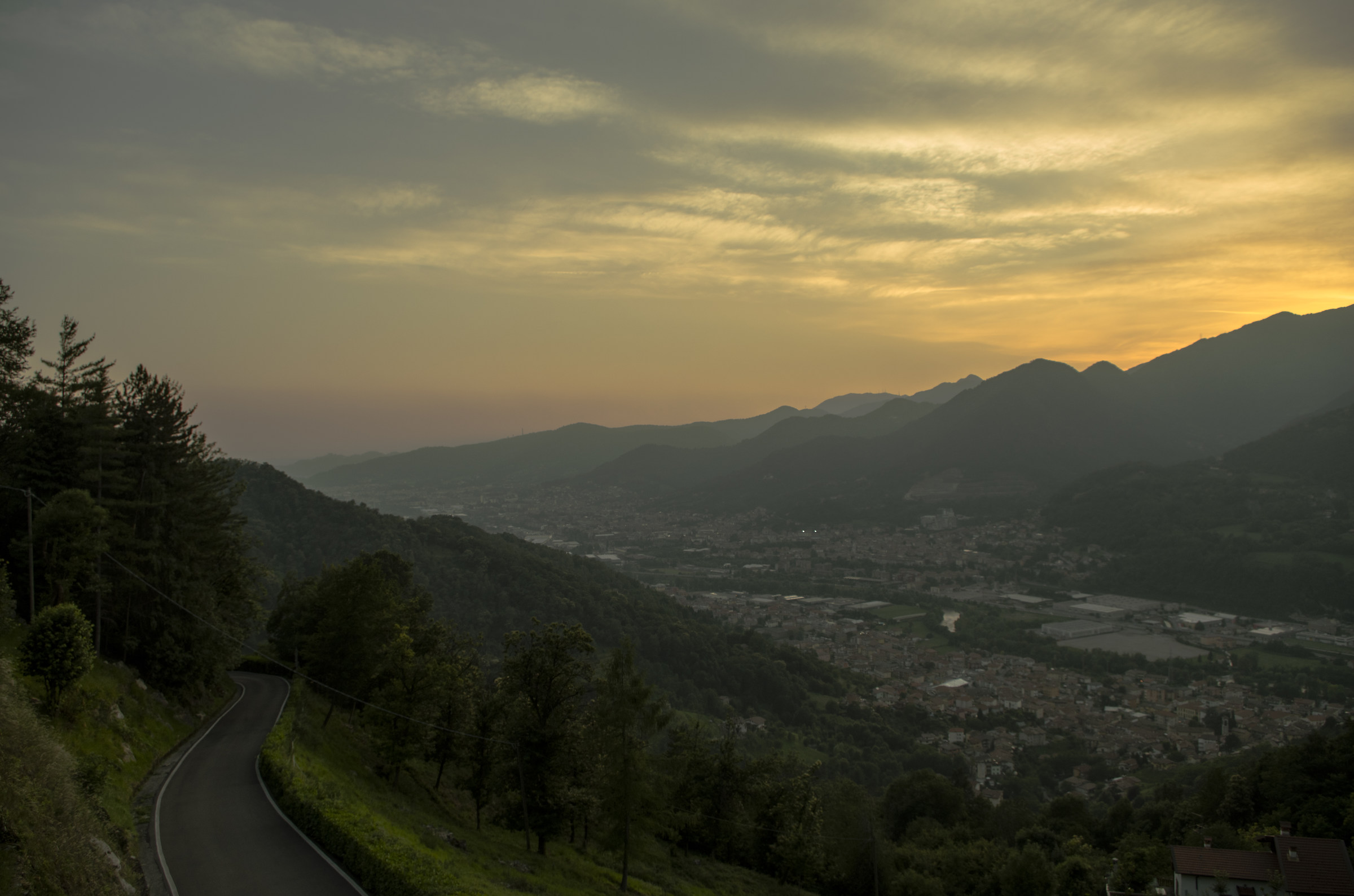 Sunset from the top of the valley