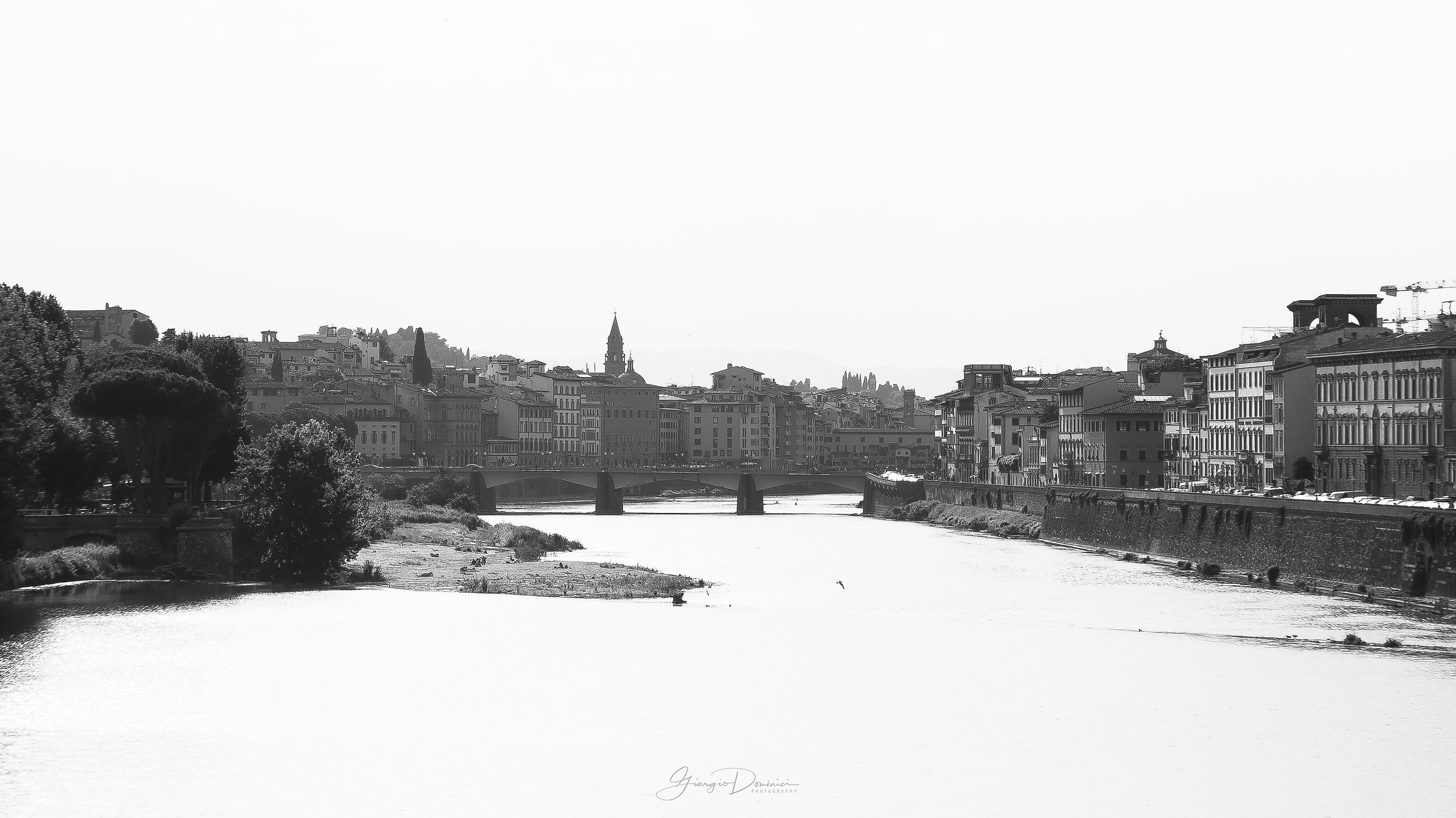 High key glimpse of the Arno, Florence