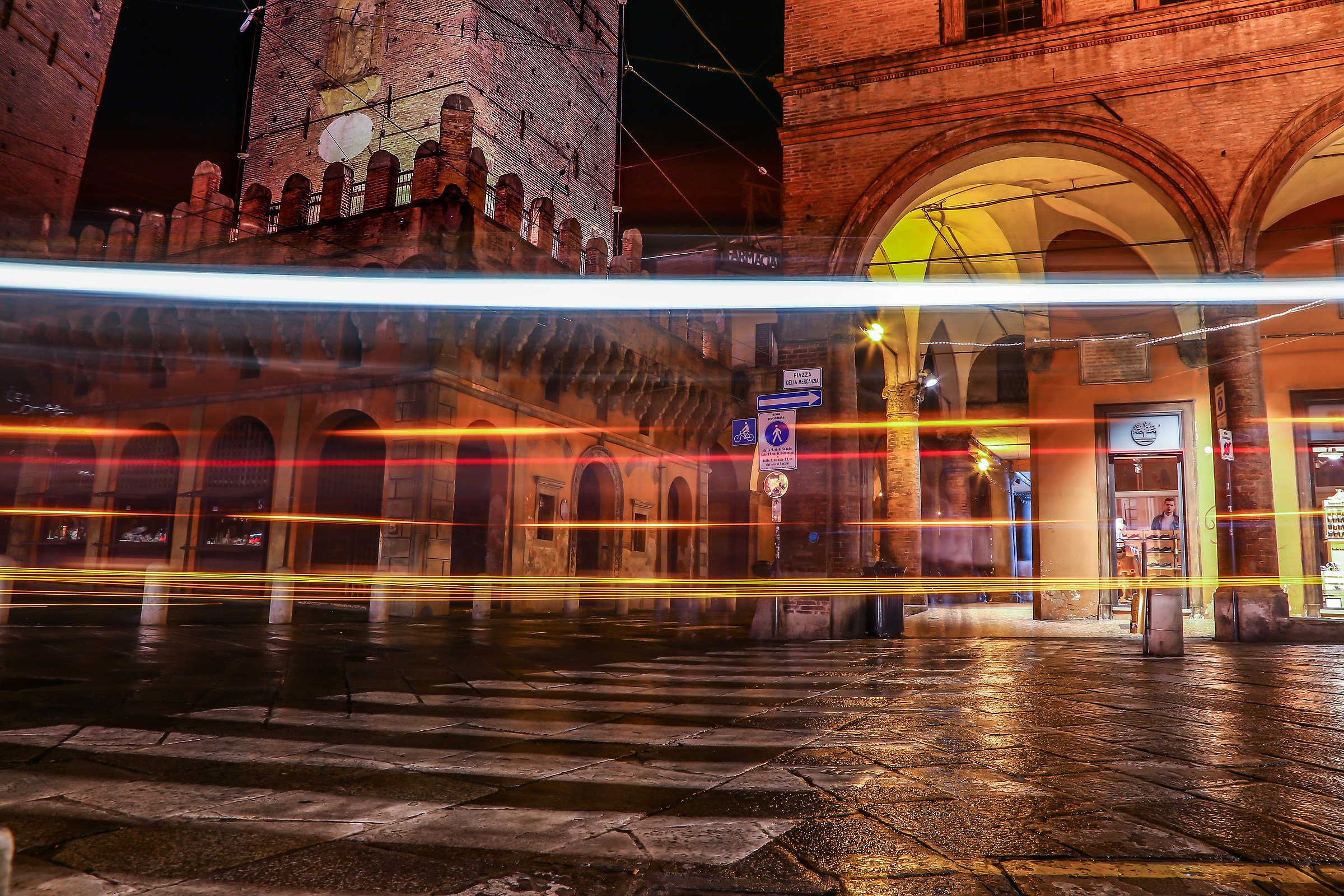 Trails under the tower